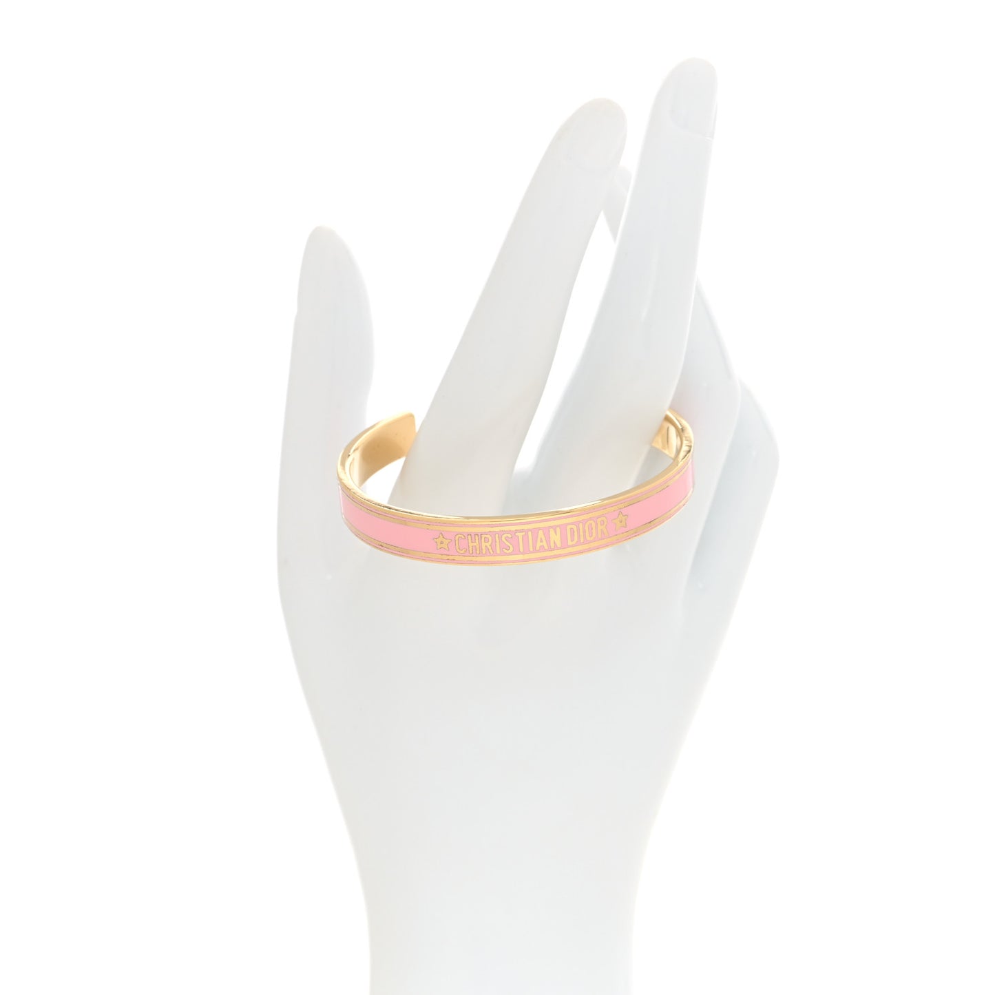 Metal Enamel Code Bangle Bracelet Pink Gold