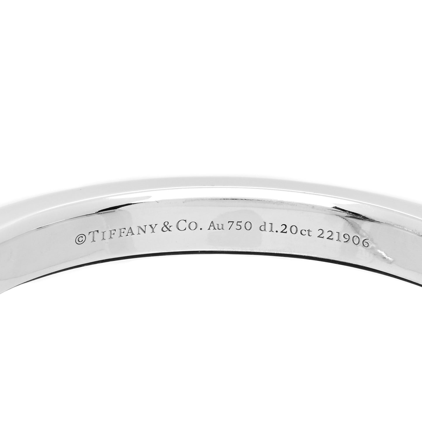 18K White Gold Diamond Tiffany Lock Half Pave Bangle Bracelet