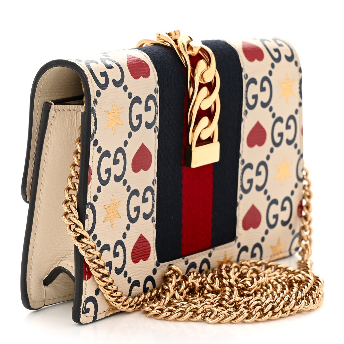 Textured Calfskin Valentine's Day Super Mini Sylvie Chain Shoulder Bag Ivory