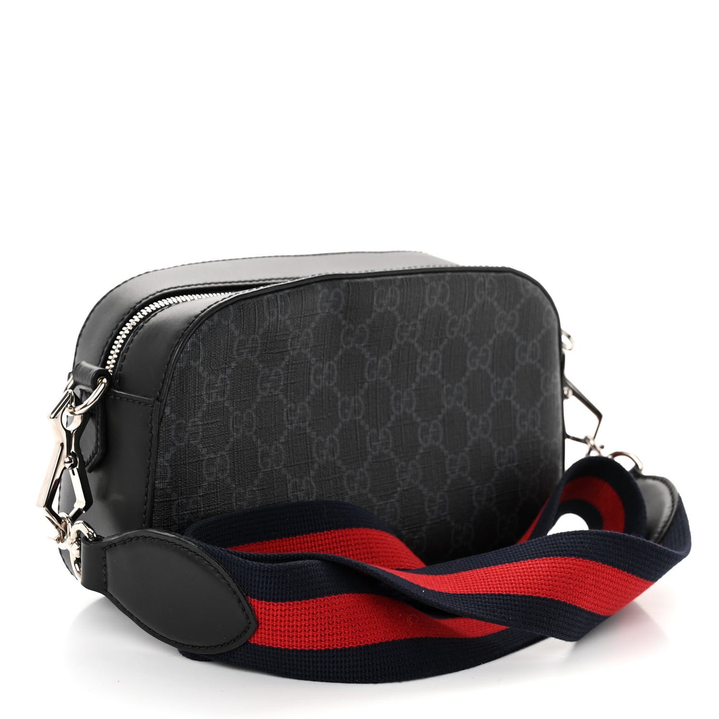 GG Supreme Monogram Web Shoulder Bag Black Grey