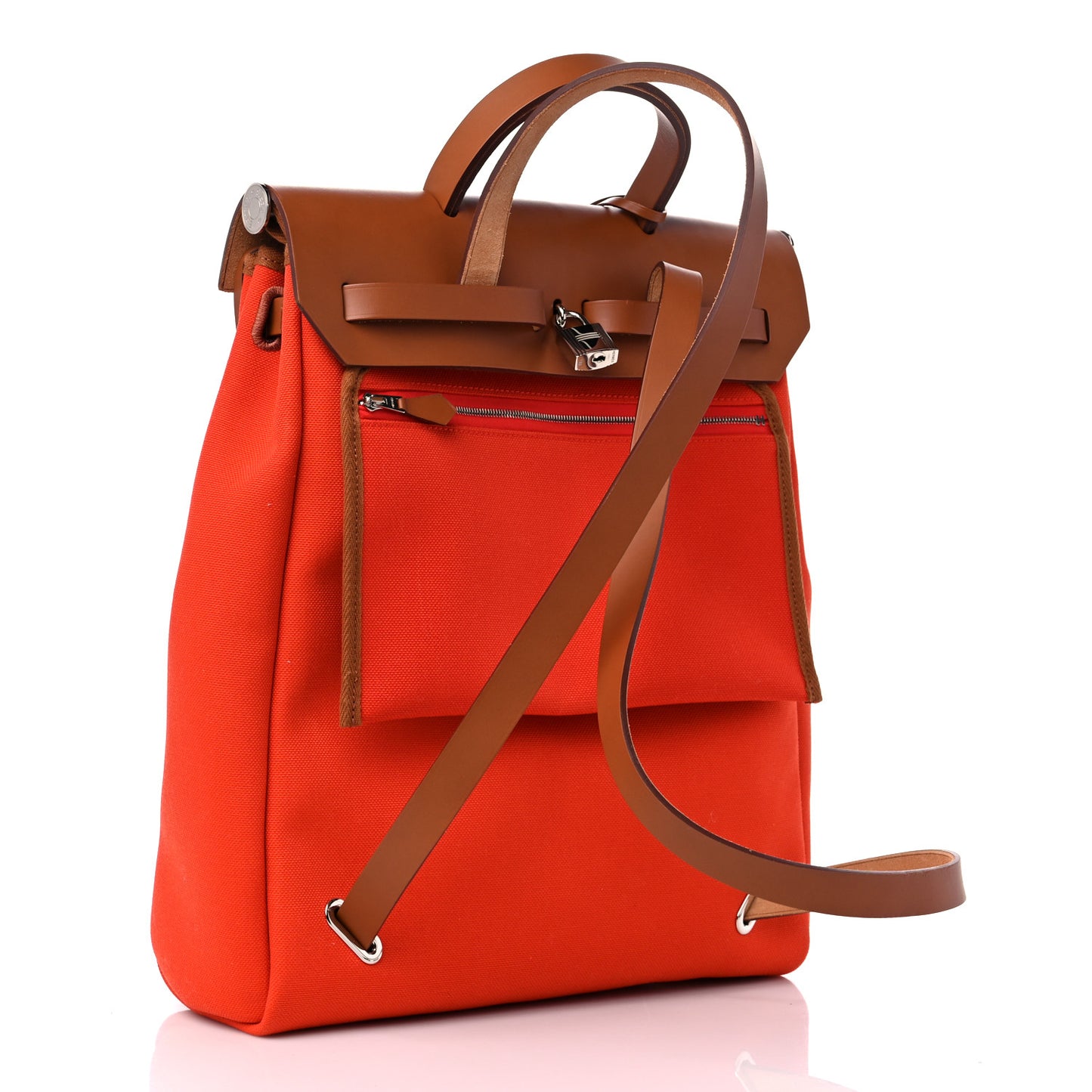 Military Toile Vache Hunter Herbag a Dos Zip Retourne Backpack Orange Mecano Fauve