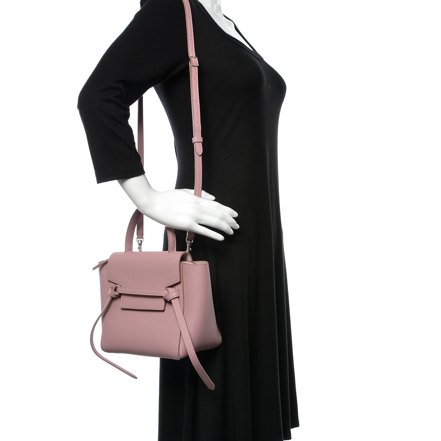 Grained Calfskin Nano Belt Bag Antique Rose