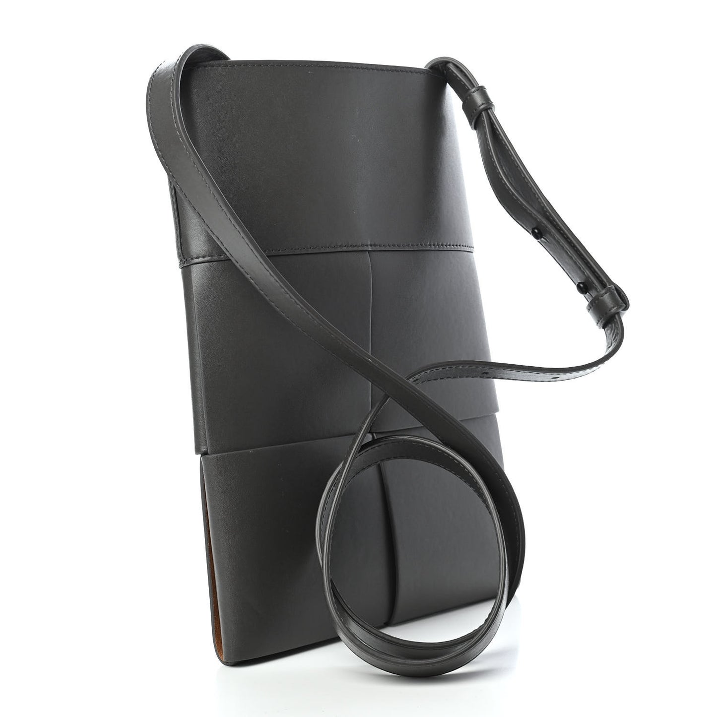 Lambskin Maxi Intrecciato Messenger Dark Grey