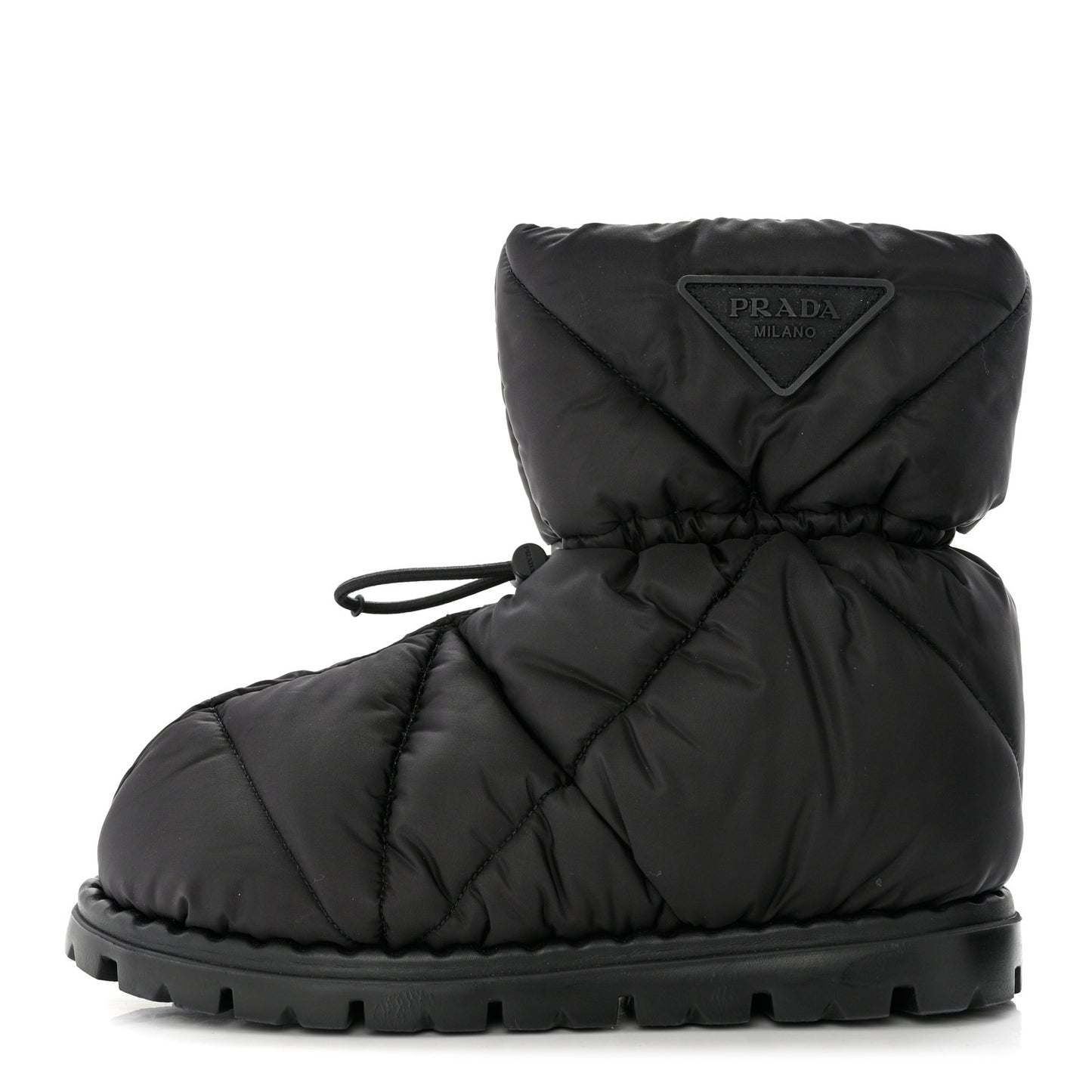 Re-Nylon Piuma Triangle Logo Padded Drawcord 20mm Snow Boots 36 Black