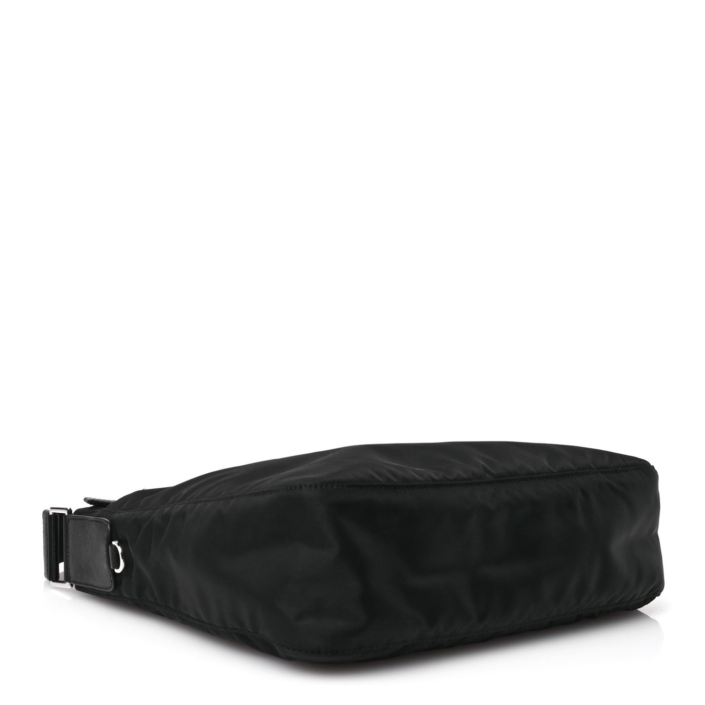 Re-Nylon Vela Saffiano Pocket Double Zip Messenger Bag Black