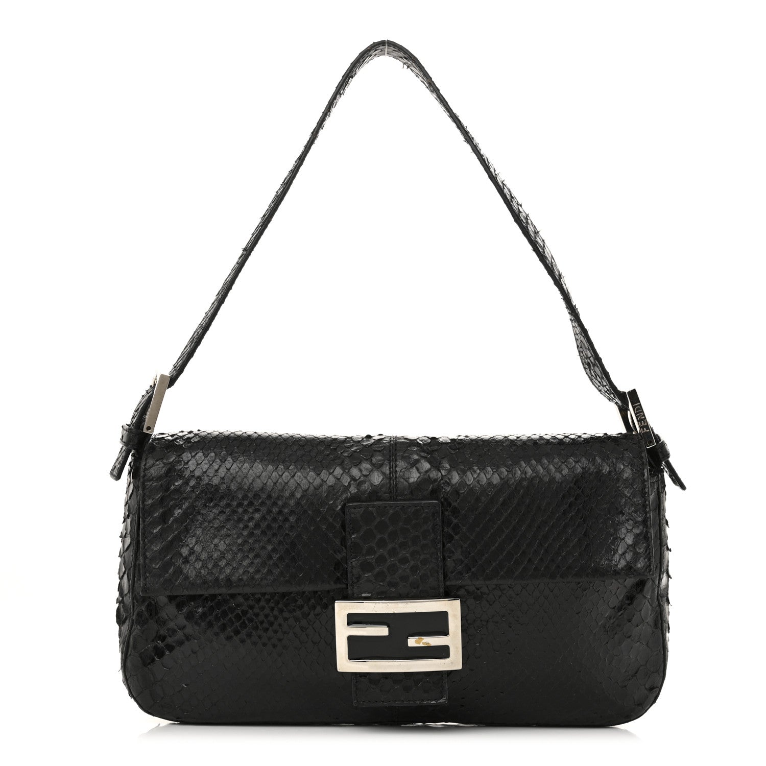 Fendi Snakeskin Baguette Black 1 of 12