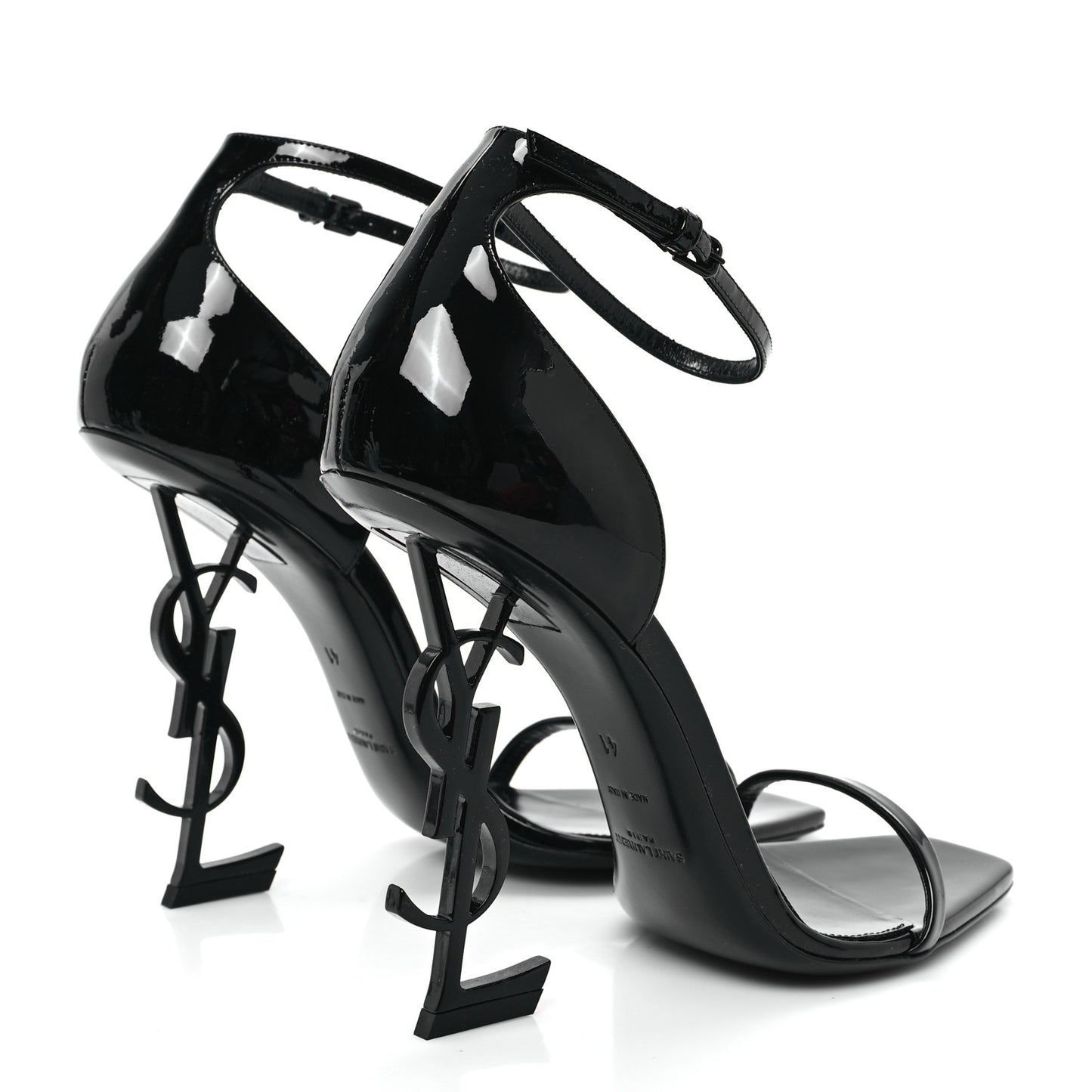 Patent Calfskin Opyum 110 Sandals 41 Black