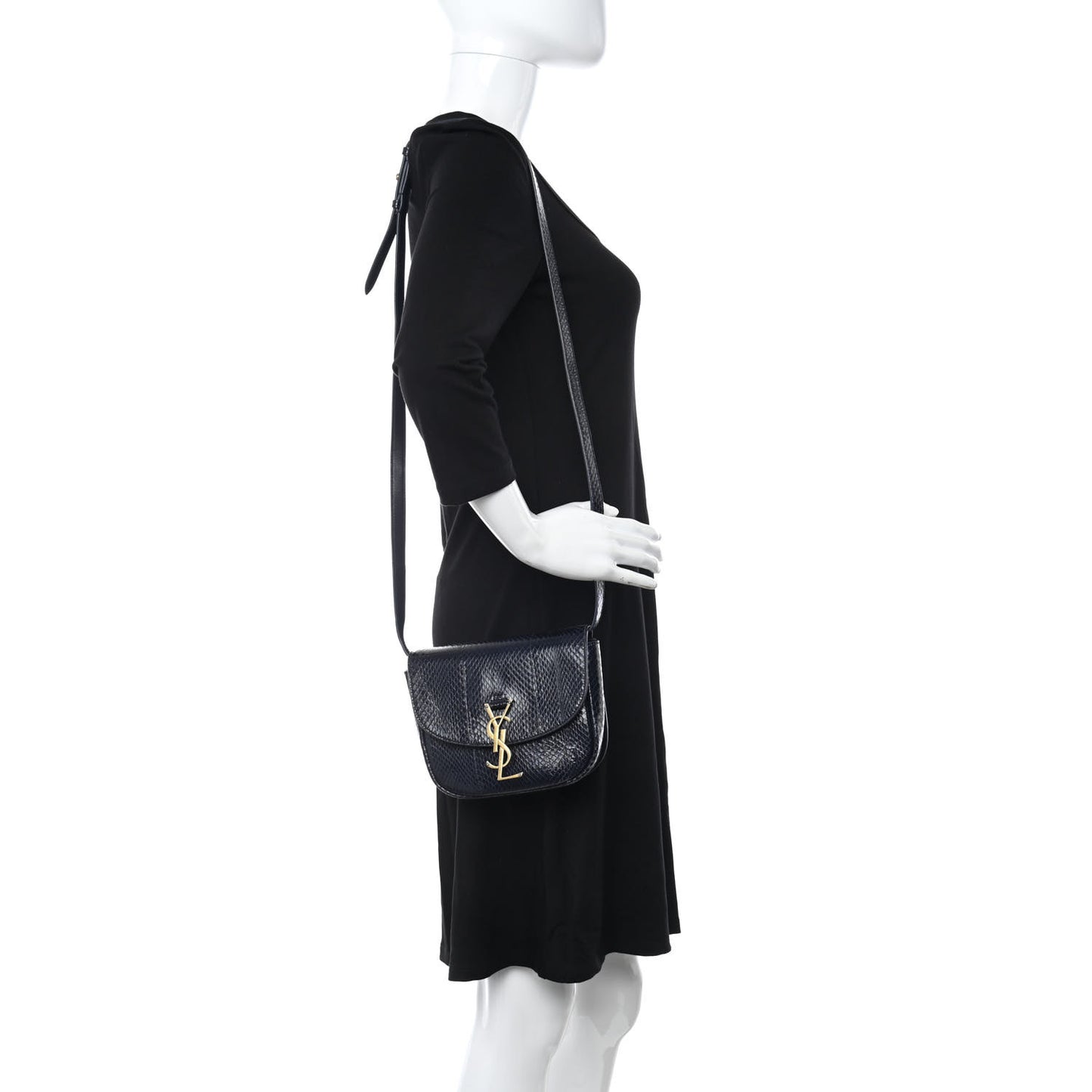 Snakeskin Small Kaia Satchel Navy