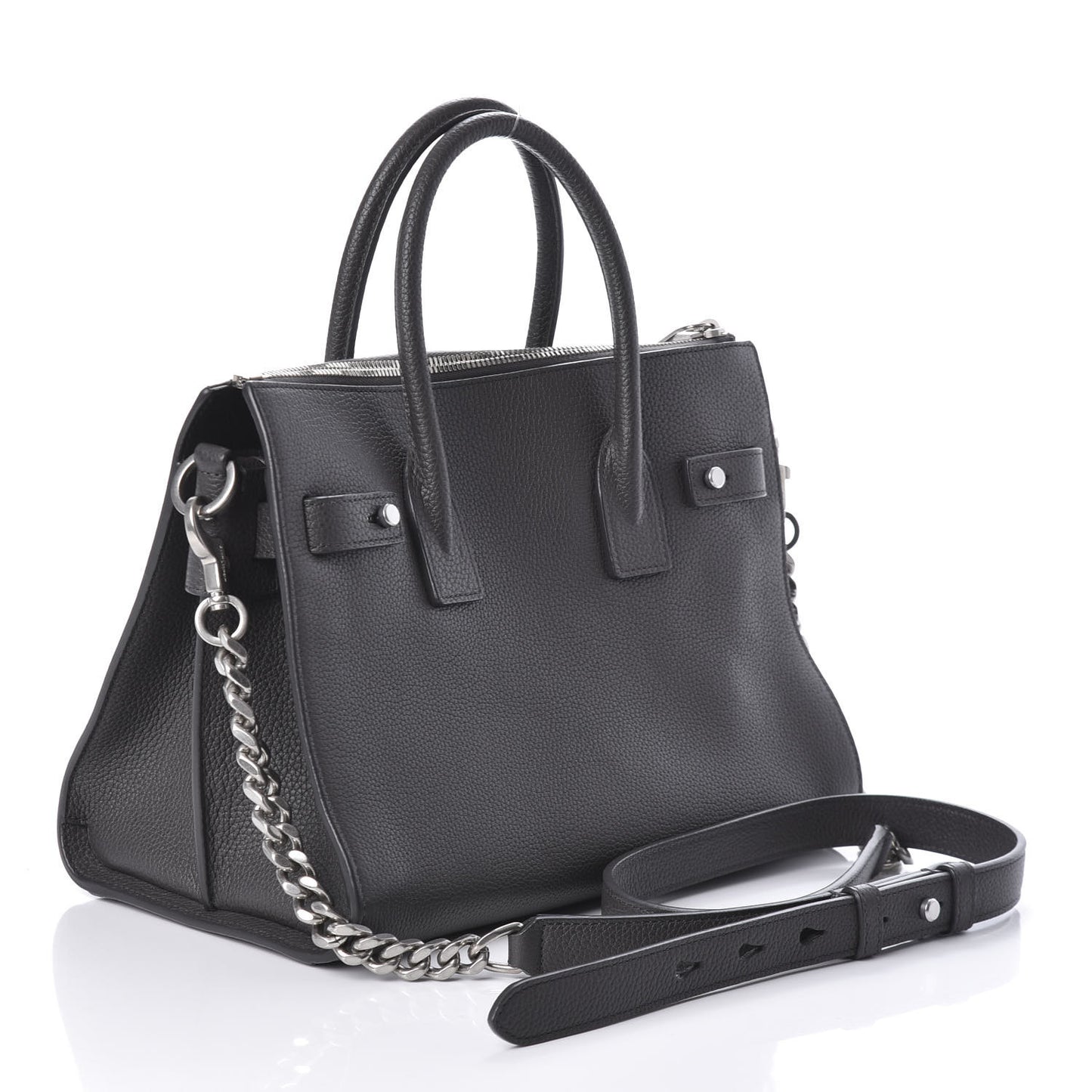 Grained Calfskin Baby Supple Sac De Jour Asphalt