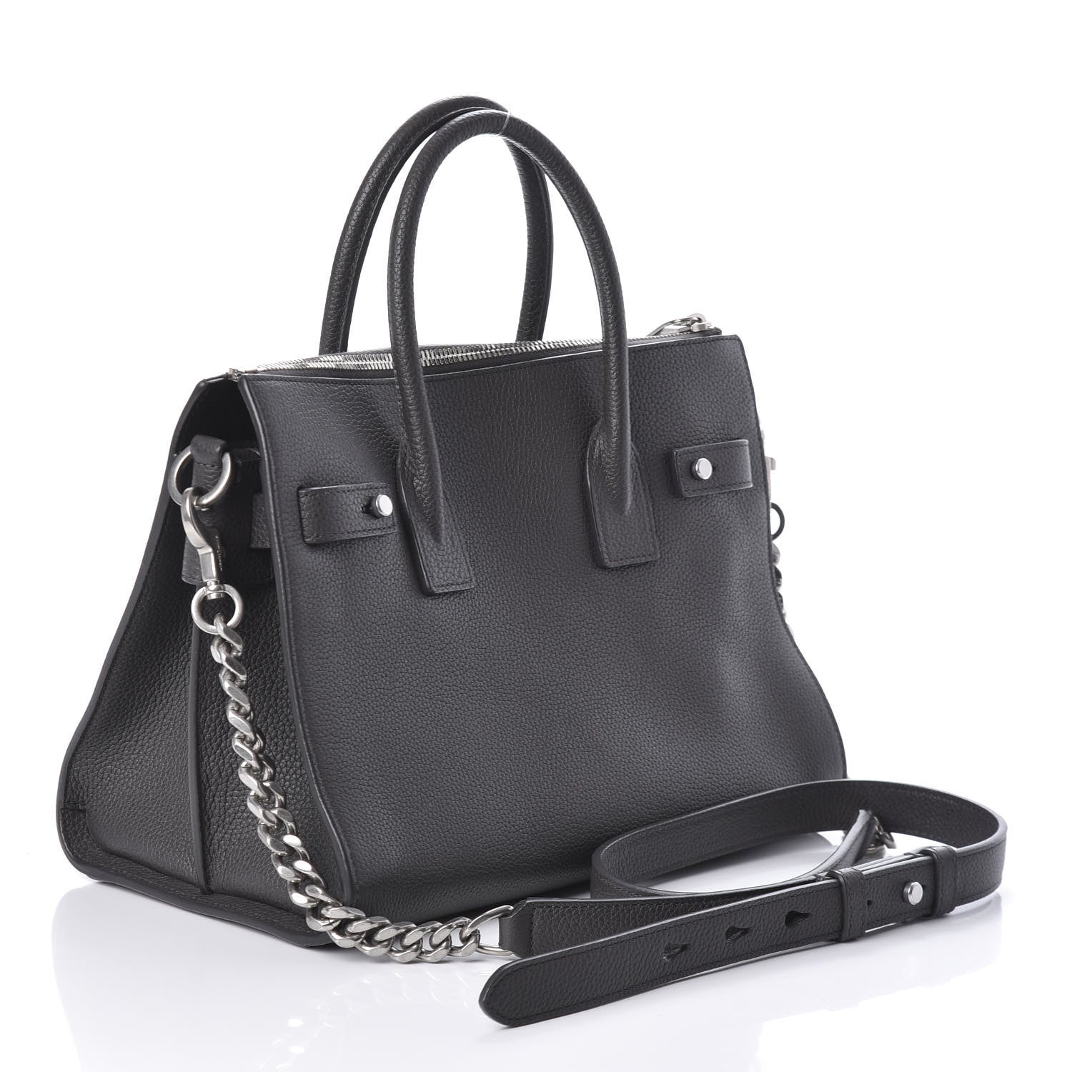Saint Laurent Grained Calfskin Baby Supple Sac De Jour Asphalt 3 of 10