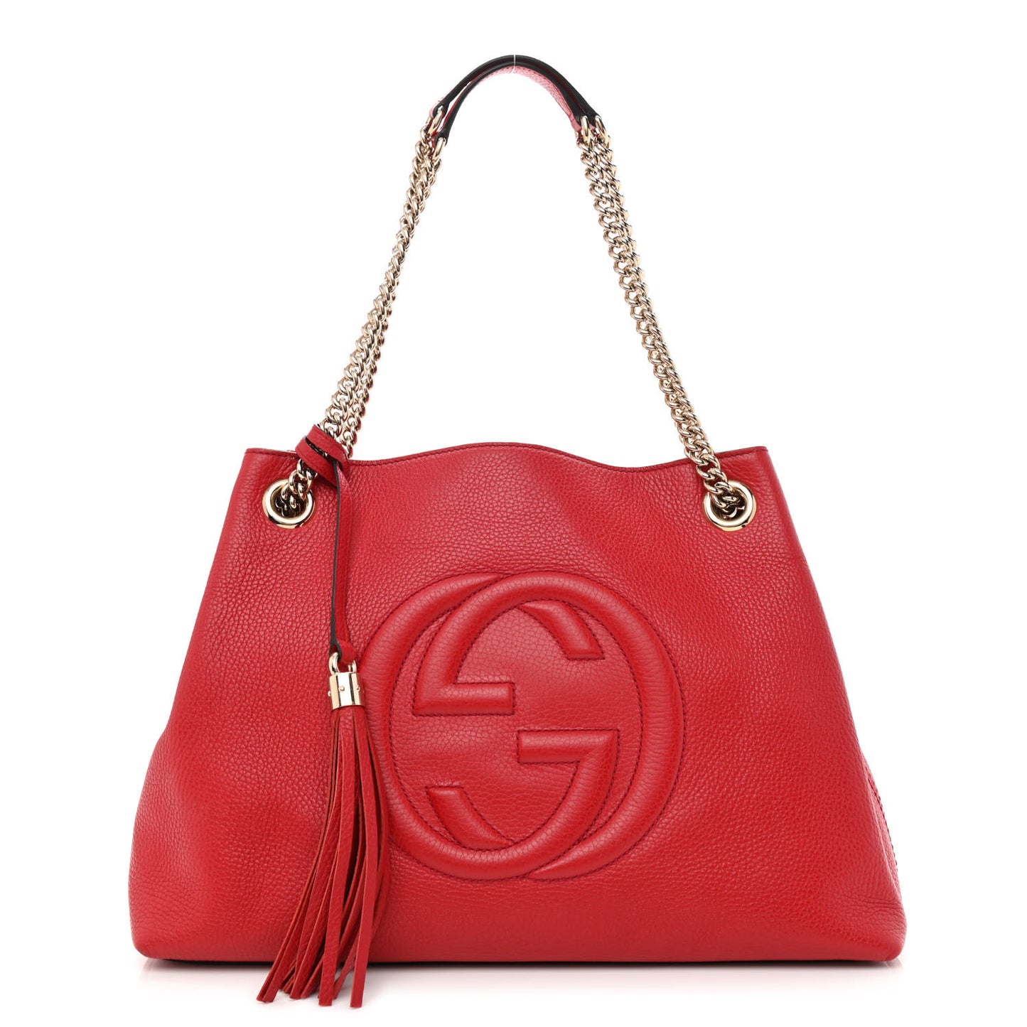 Cellarius Calfskin Medium Soho Chain Shoulder Bag Vibrant Red