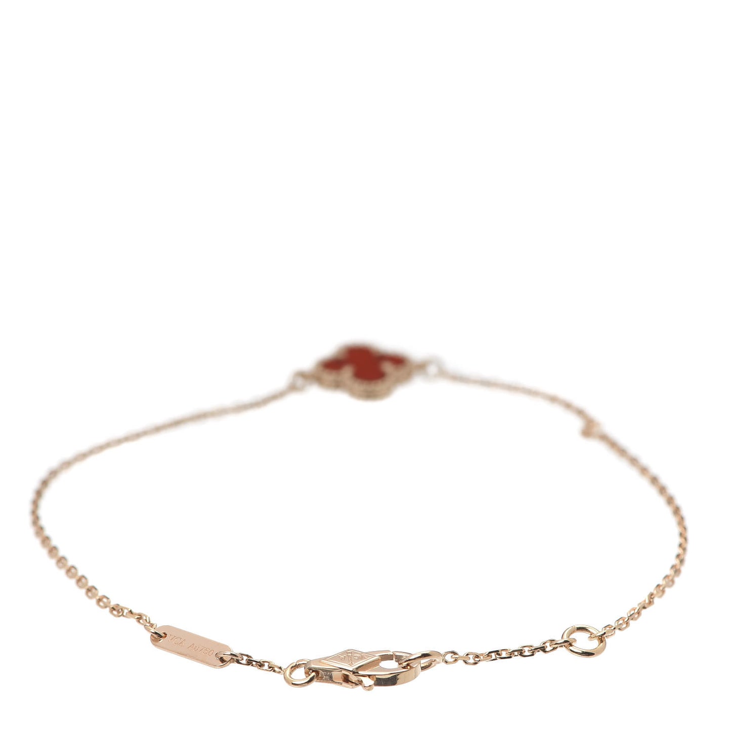18K Rose Gold Carnelian Sweet Alhambra Bracelet
