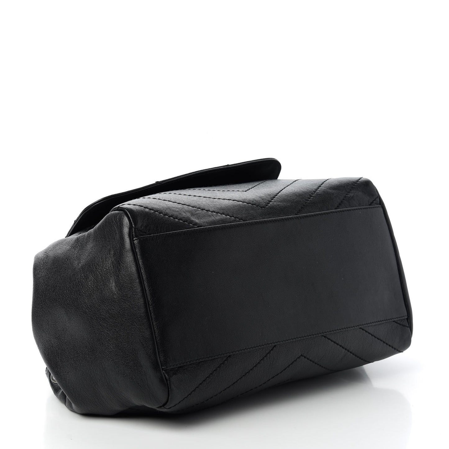 Vintage Lambskin Chevron Monogram Medium Nolita Black