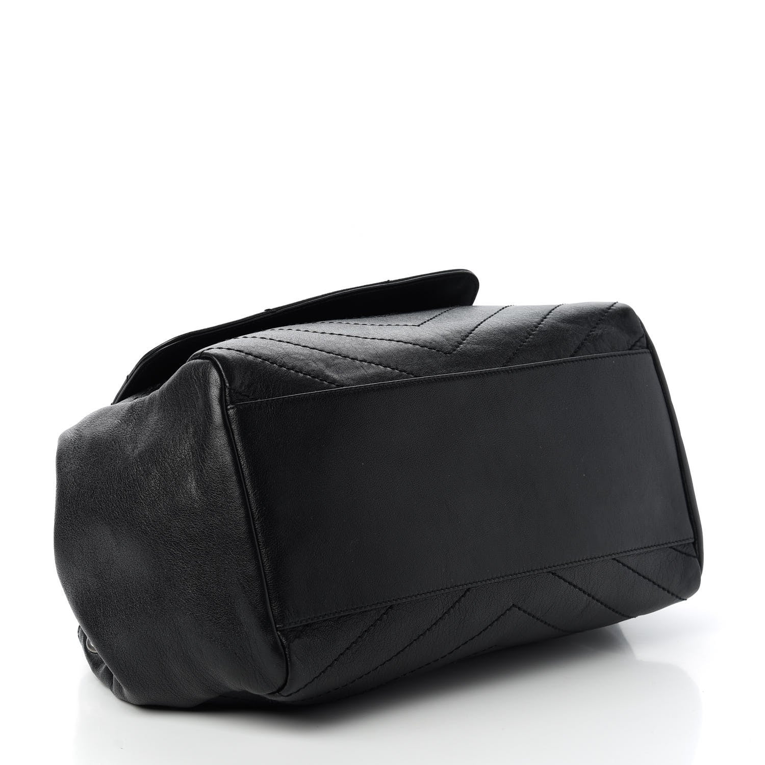 Saint Laurent Vintage Lambskin Chevron Monogram Medium Nolita Black 4 of 10