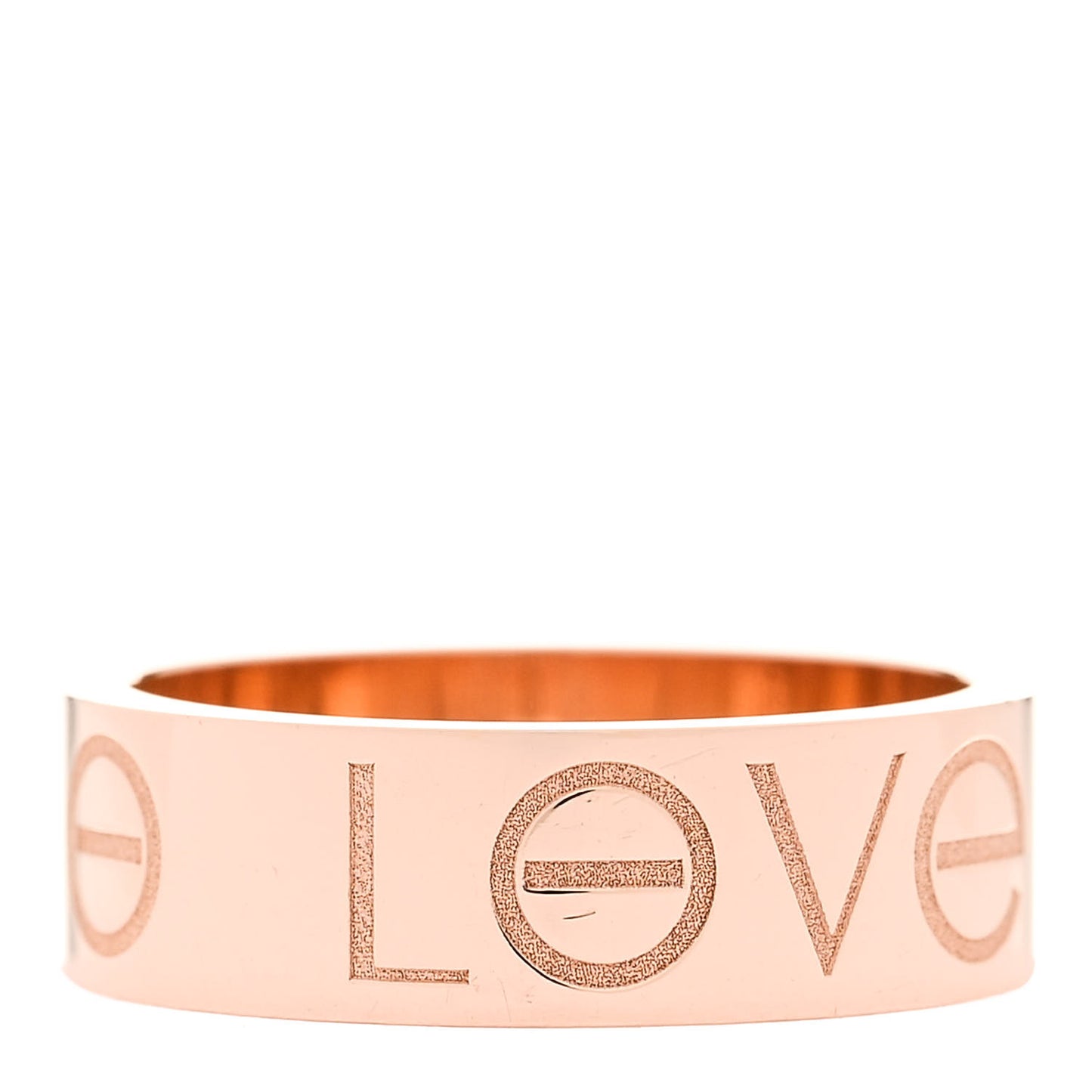 18K Pink Gold 5.5mm Engraved LOVE Ring 49 5