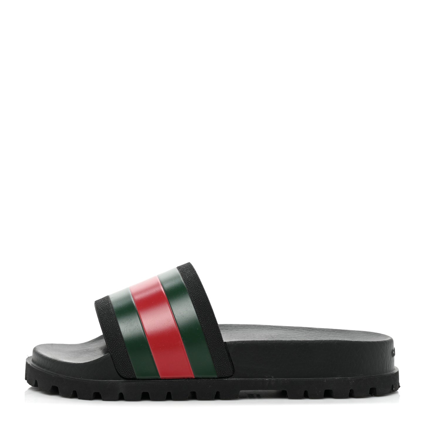 Rubber Web Mens Lug Sole Slide Sandals 6 Black Green Red