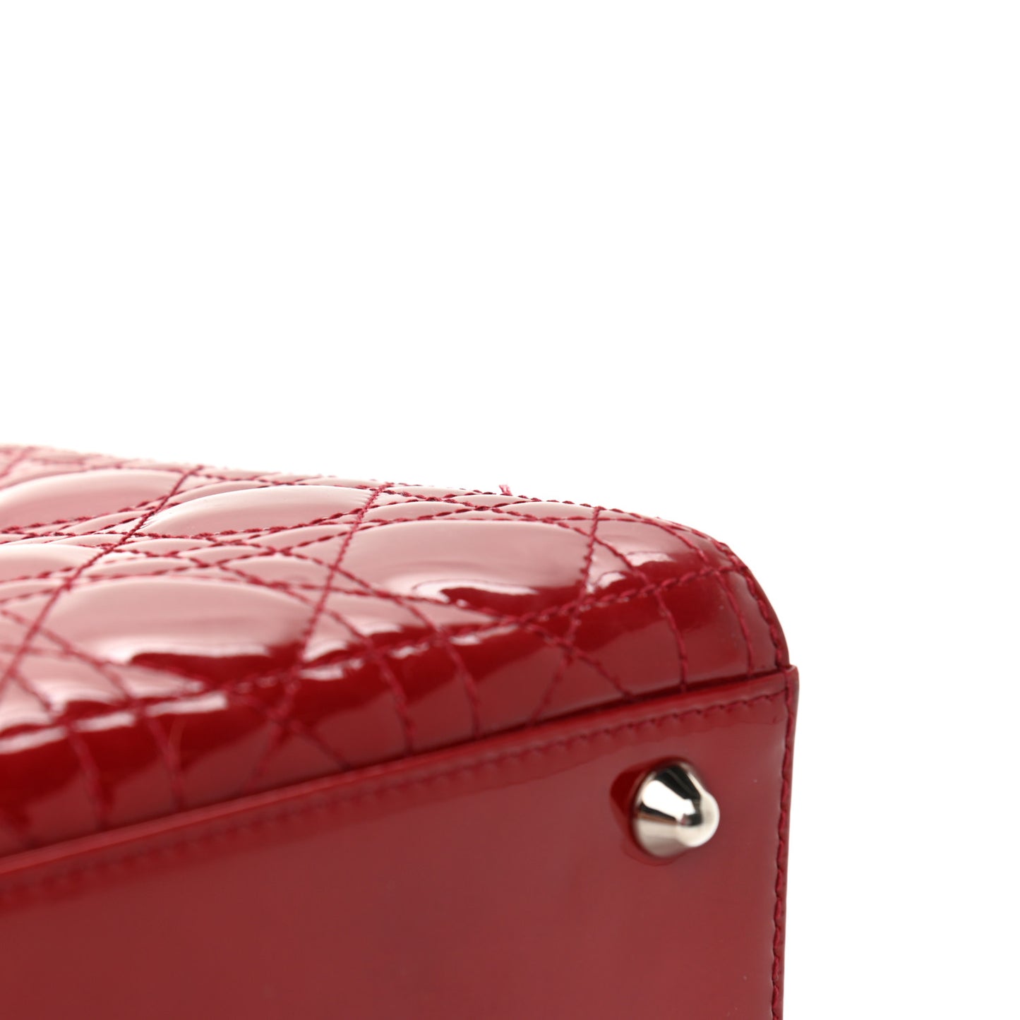 Patent Cannage Large Lady Dior Red