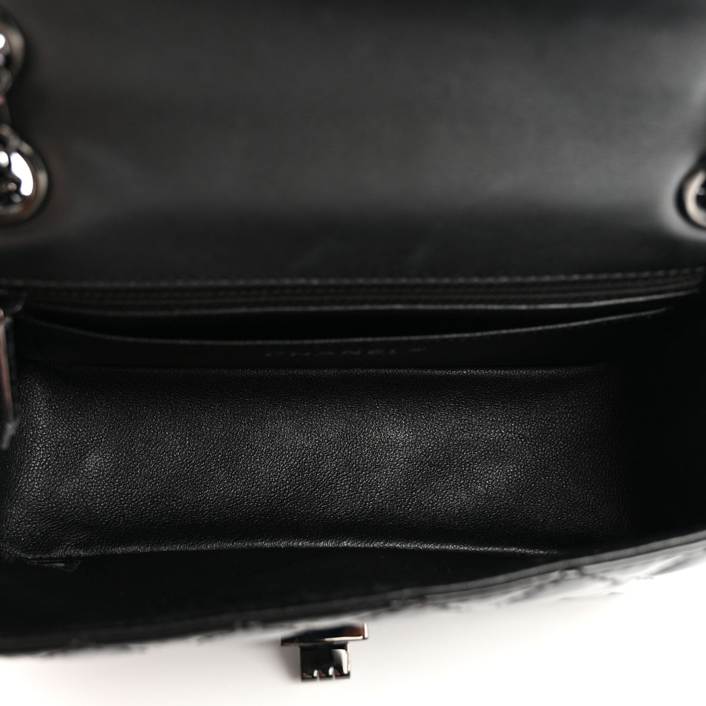 Patent Calfskin Quilted 2.55 Reissue Mini Flap So Black