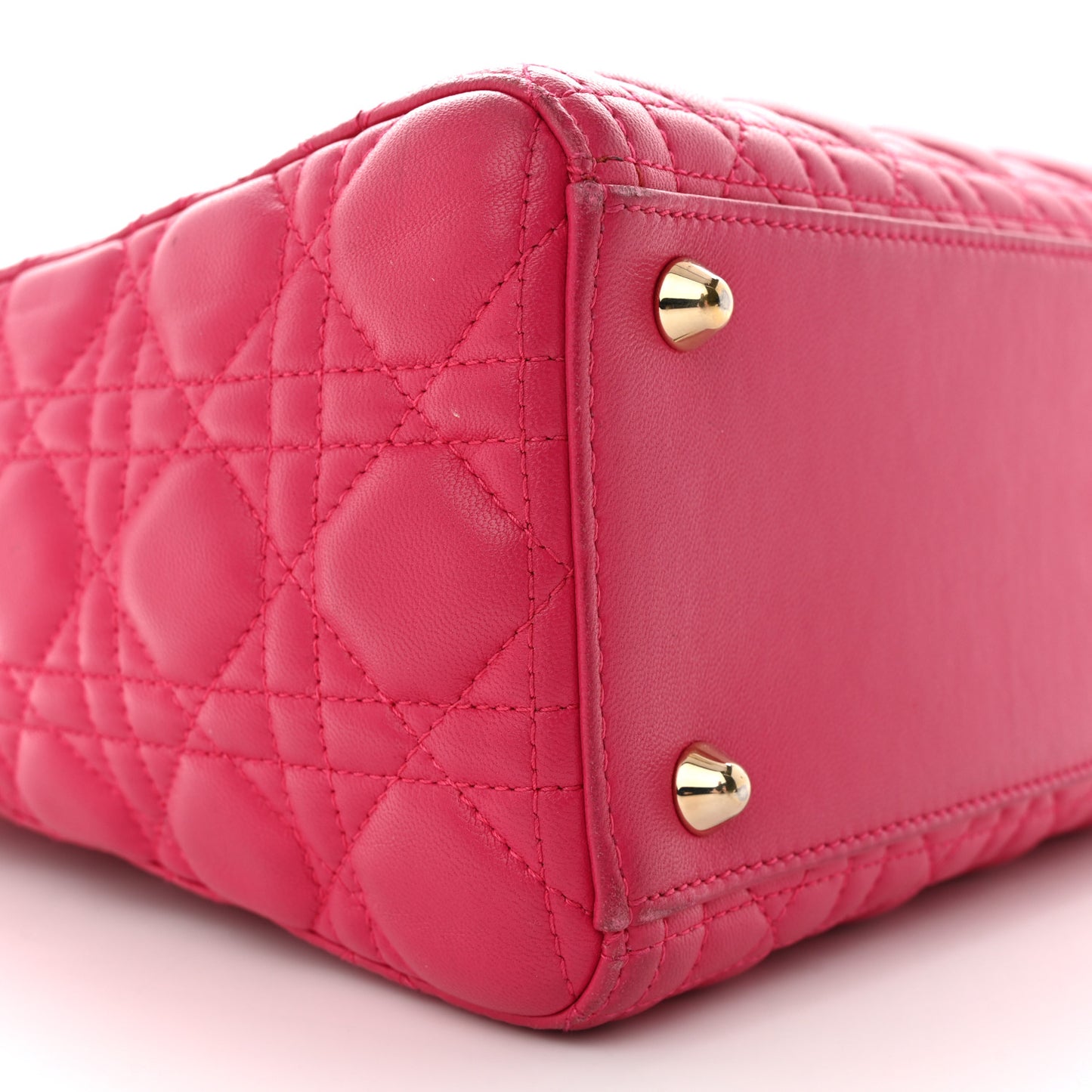 Lambskin Cannage Large Lady Dior Fuchsia