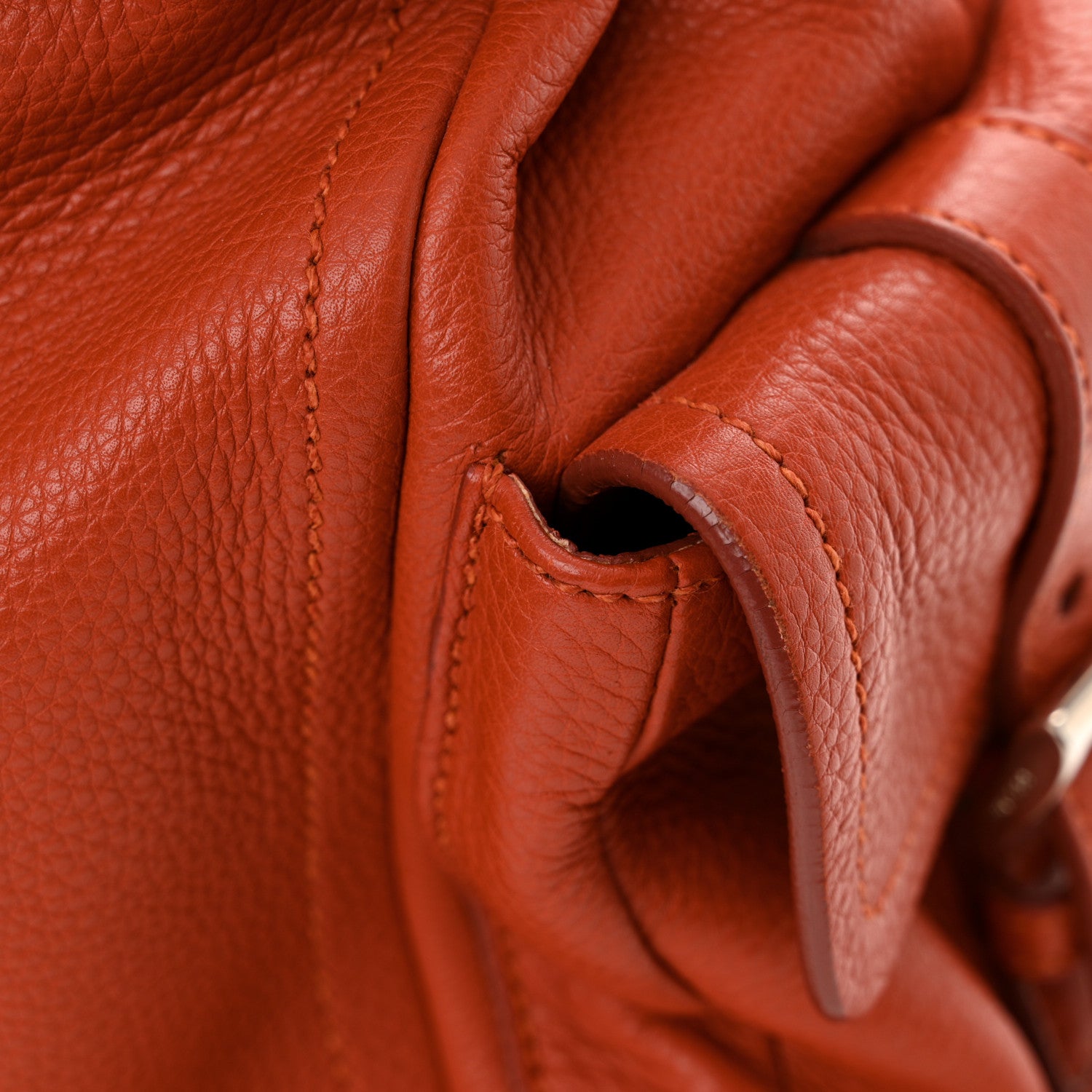 Prada Vitello Daino Buckle Shoulder Bag Mandarin 12 of 13