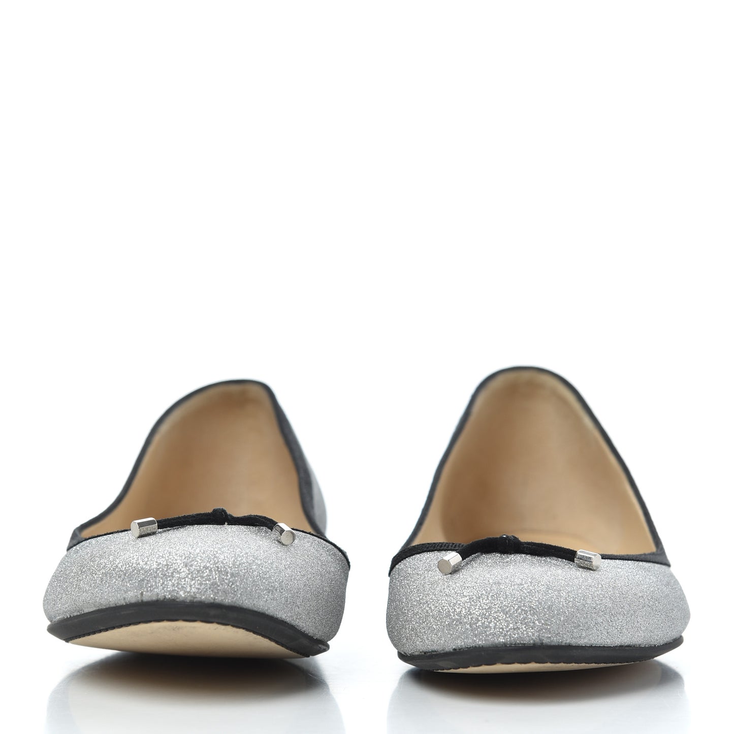 Dusty Glitter Ballet Flats 37 Silver