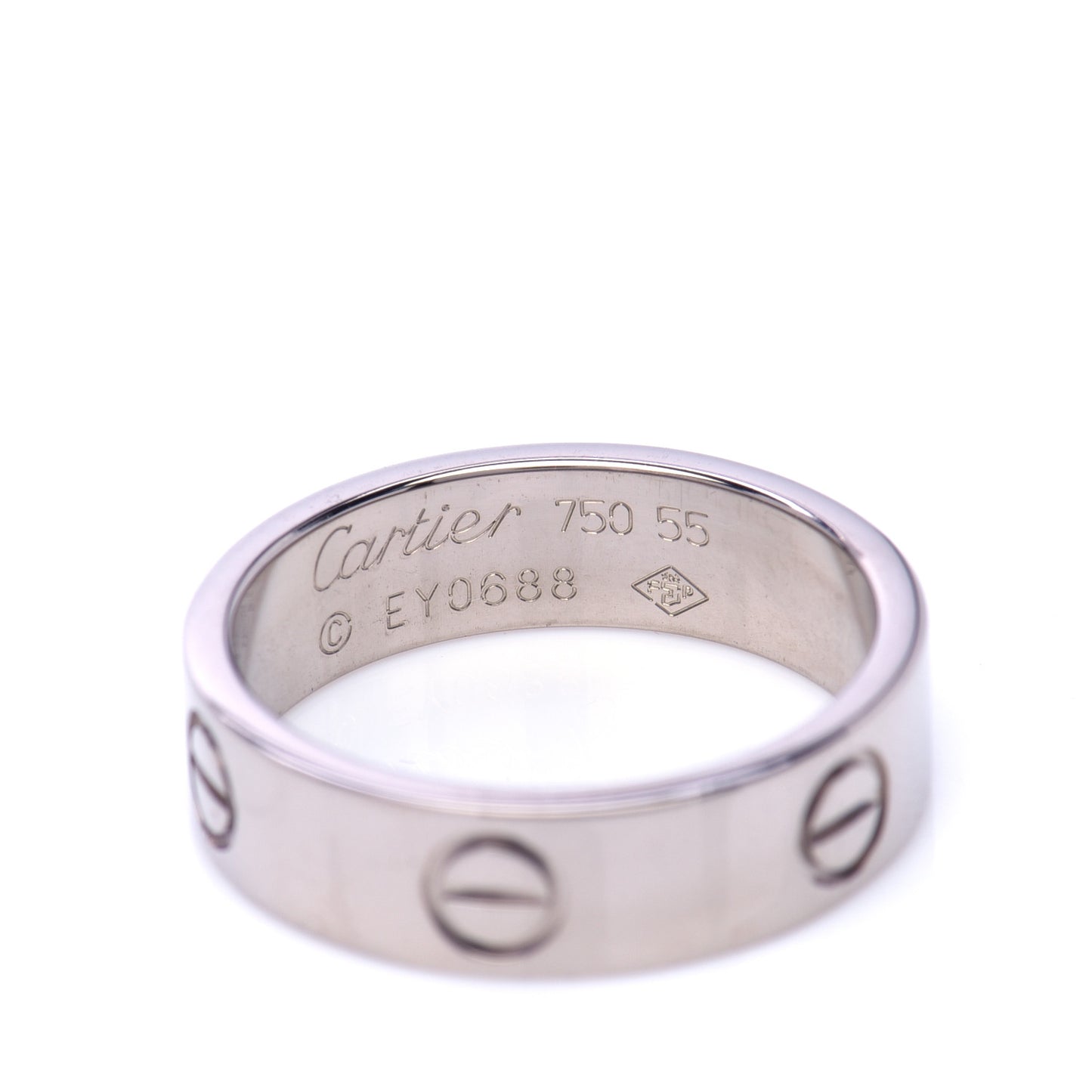 18K White Gold 5.5mm LOVE Ring 55 7.25