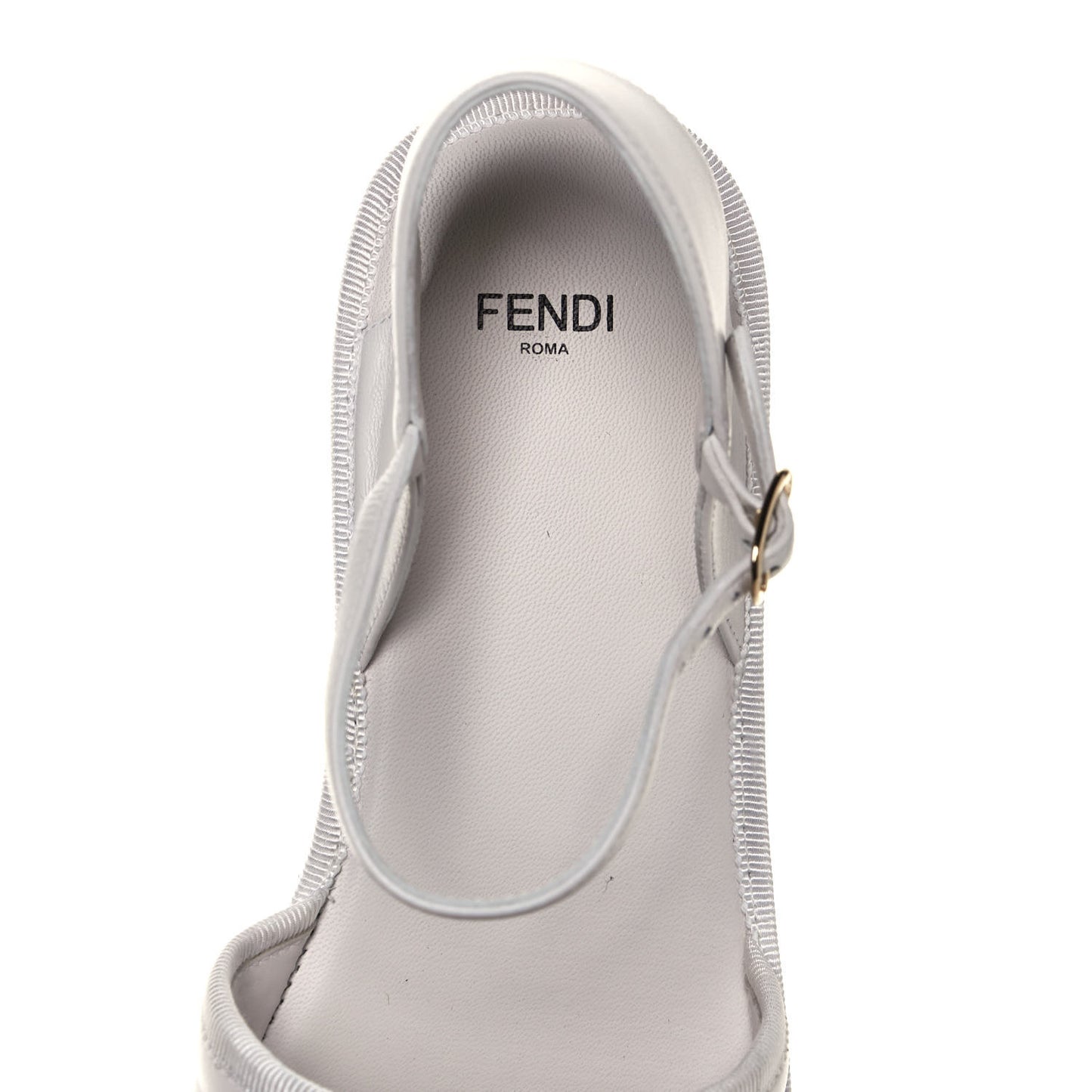 Nappa FF Embossed Espadrille Platform Sandals 38 Snow