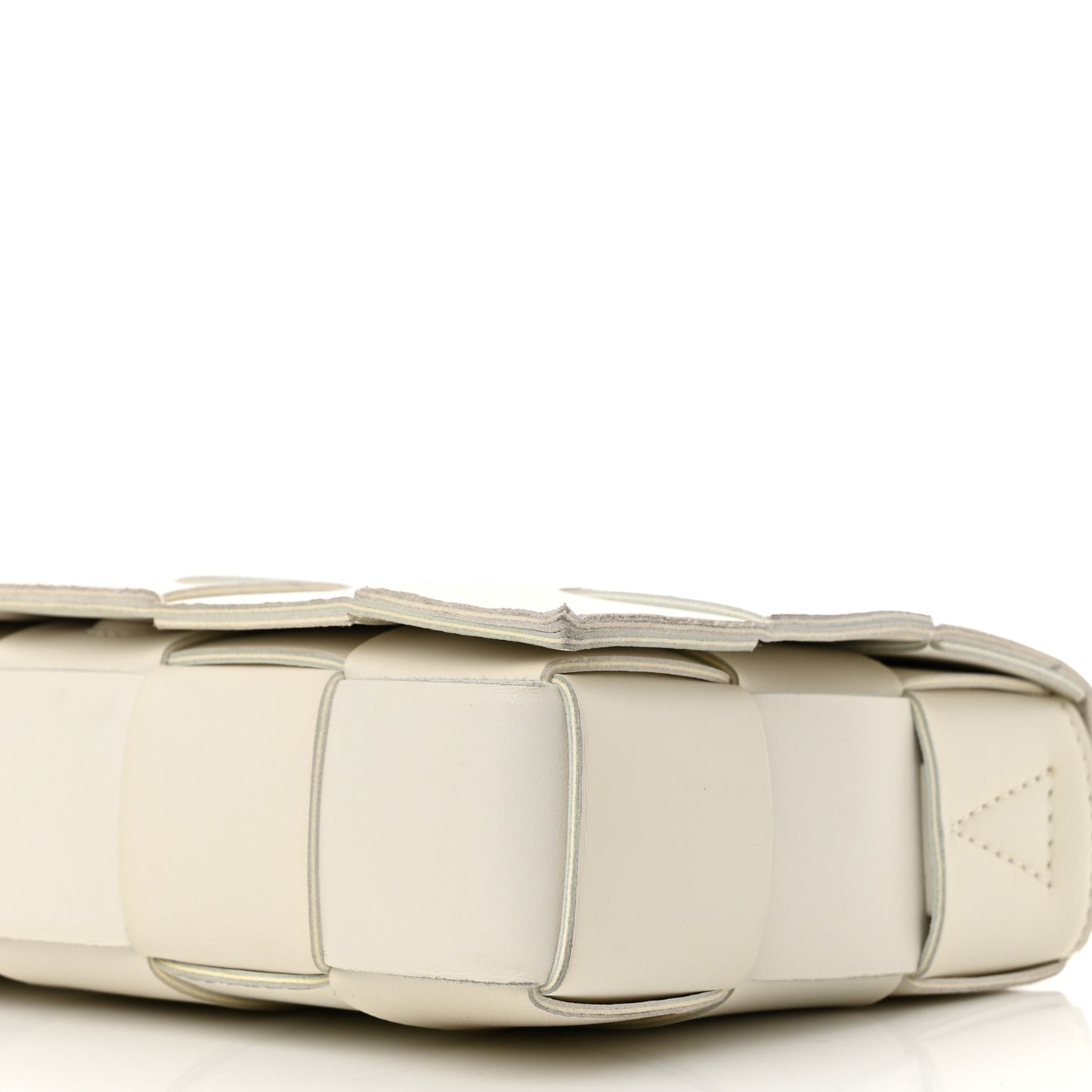 Lambskin Maxi Intrecciato Cassette Crossbody Bag White