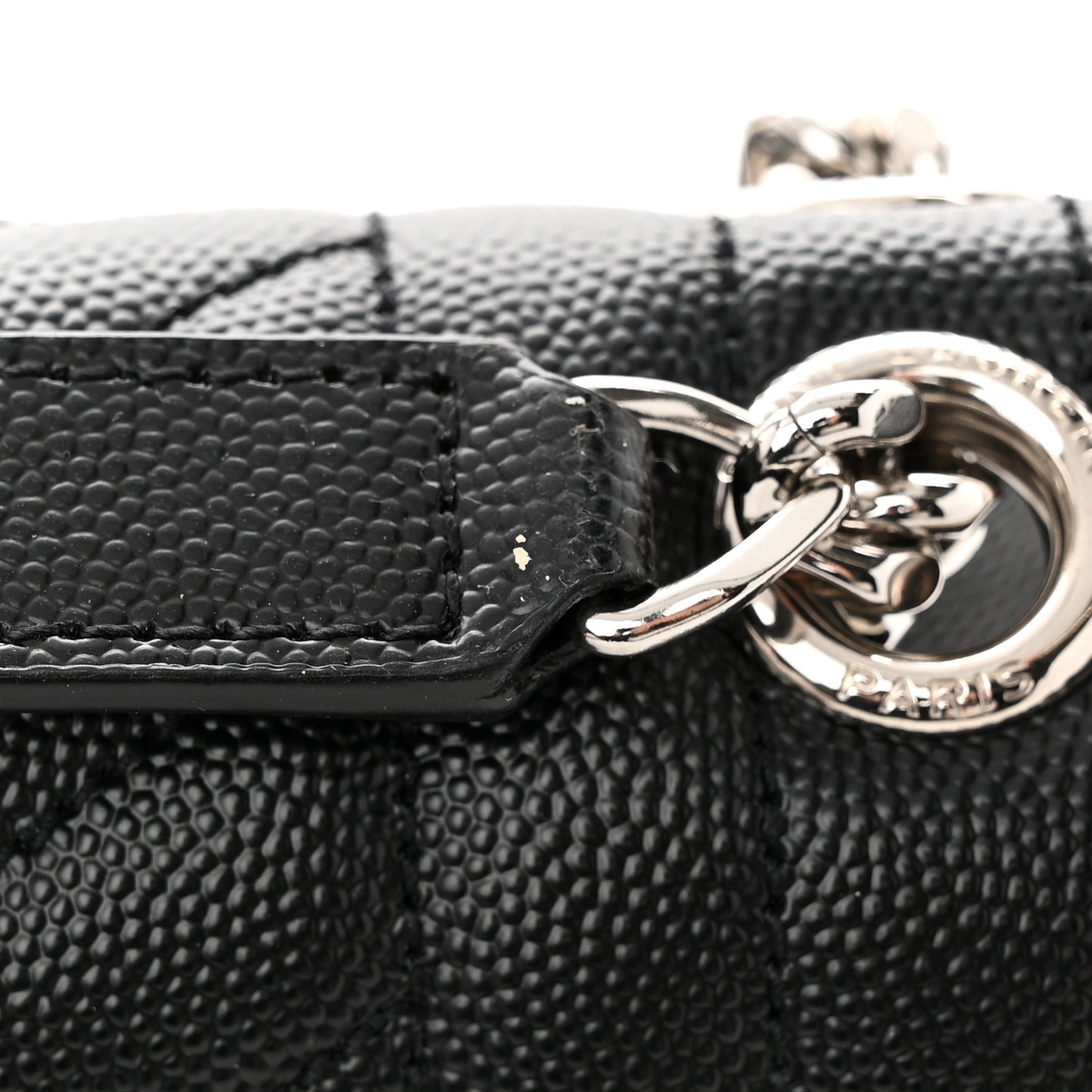 Grain De Poudre Textured Mixed Matelasse Triquilt Medium Monogram Satchel Black