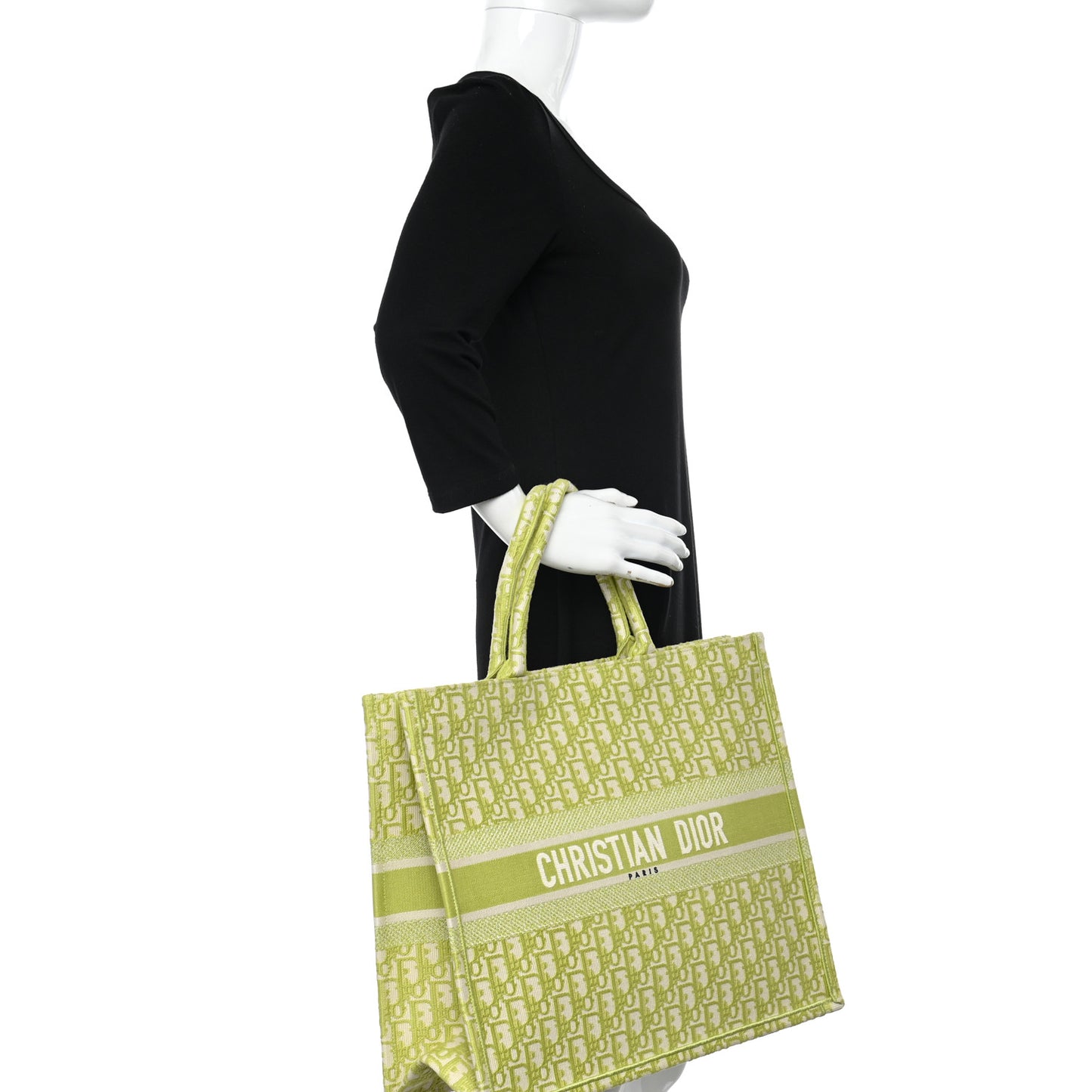 Oblique Large Book Tote Vert Anis