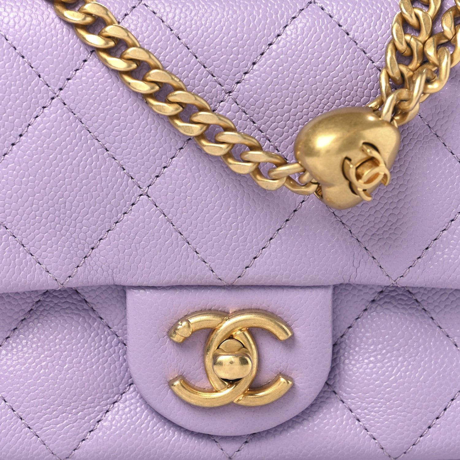 Chanel Caviar Quilted Mini Rectangular Sweetheart Flap Light Purple 8 of 11