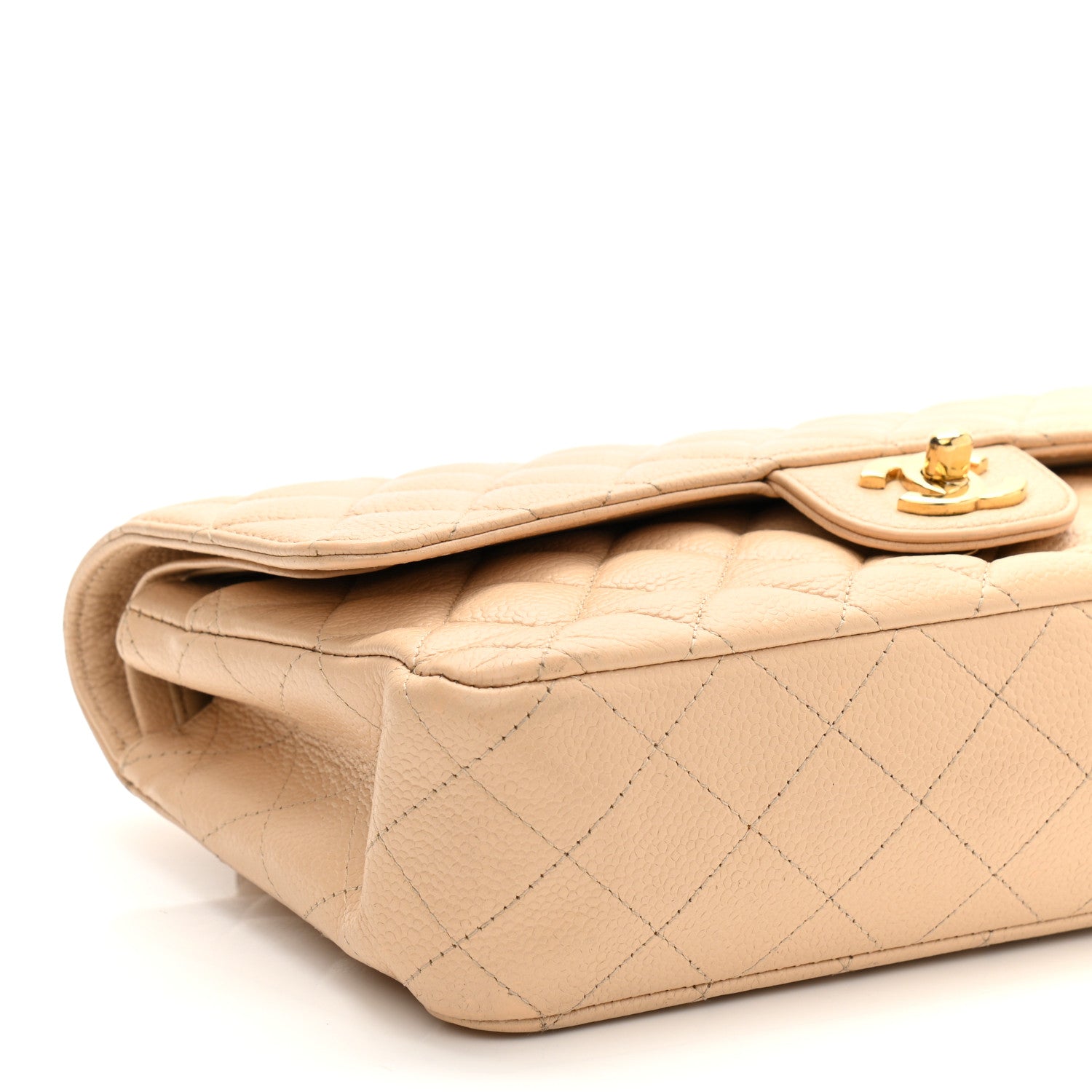 Chanel Caviar Quilted Medium Double Flap Beige Clair 9 of 14