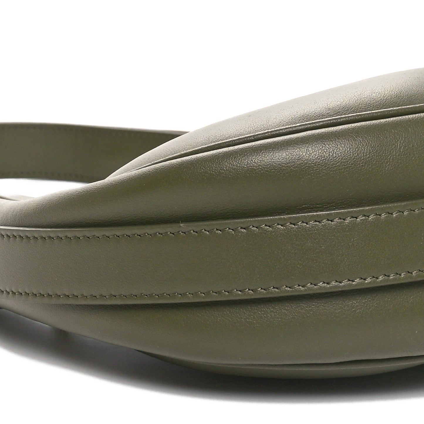 Smooth Calfskin Medium Strap Ava Shoulder Bag Dark Olive