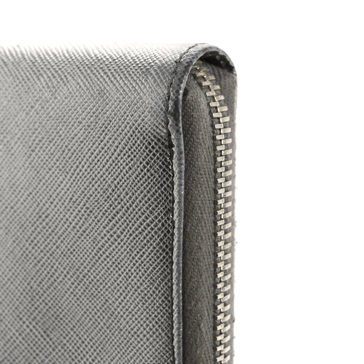 Saffiano Metal Zip Around Wallet Argento