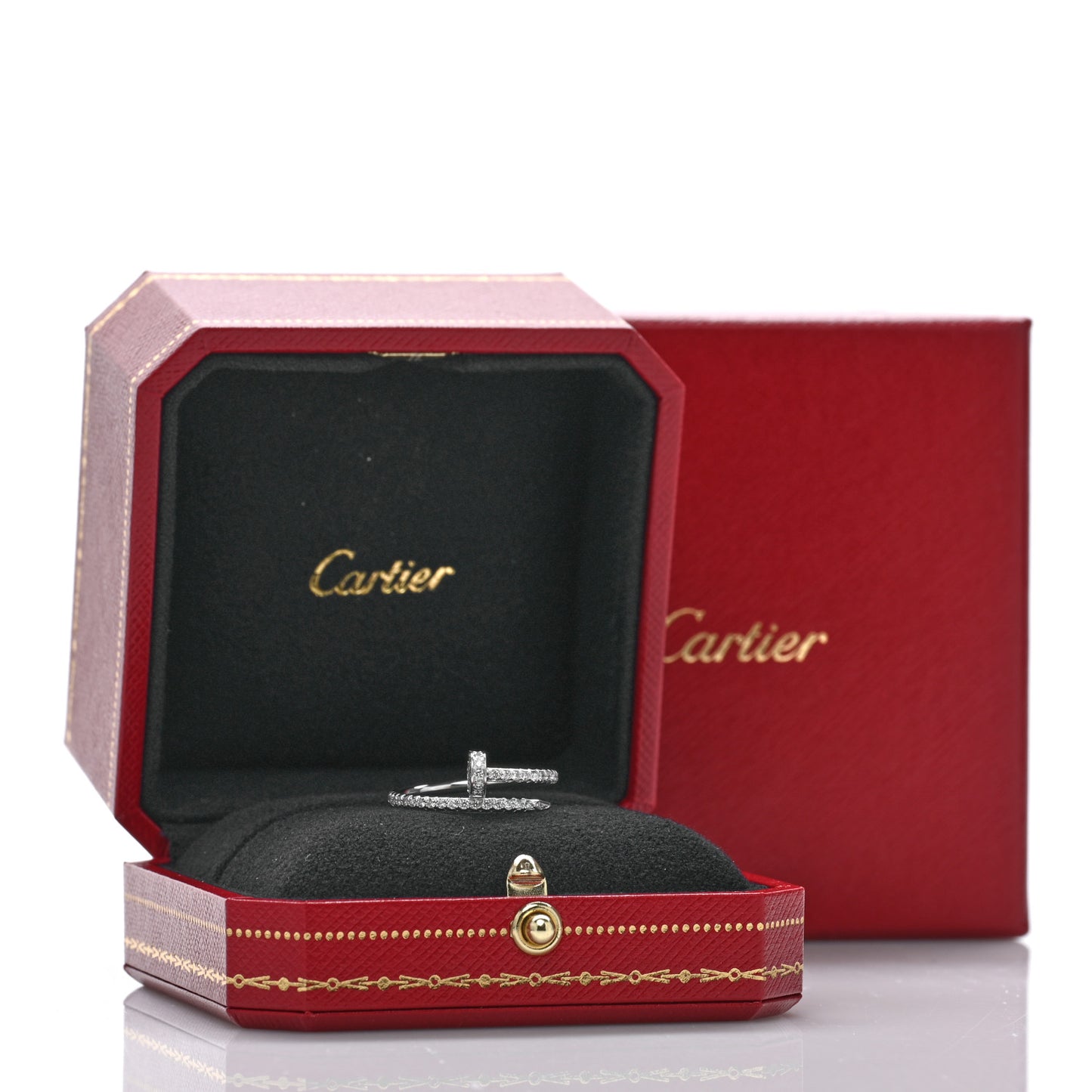 18K White Gold Diamond Juste Un Clou Paved Ring 55 7.25