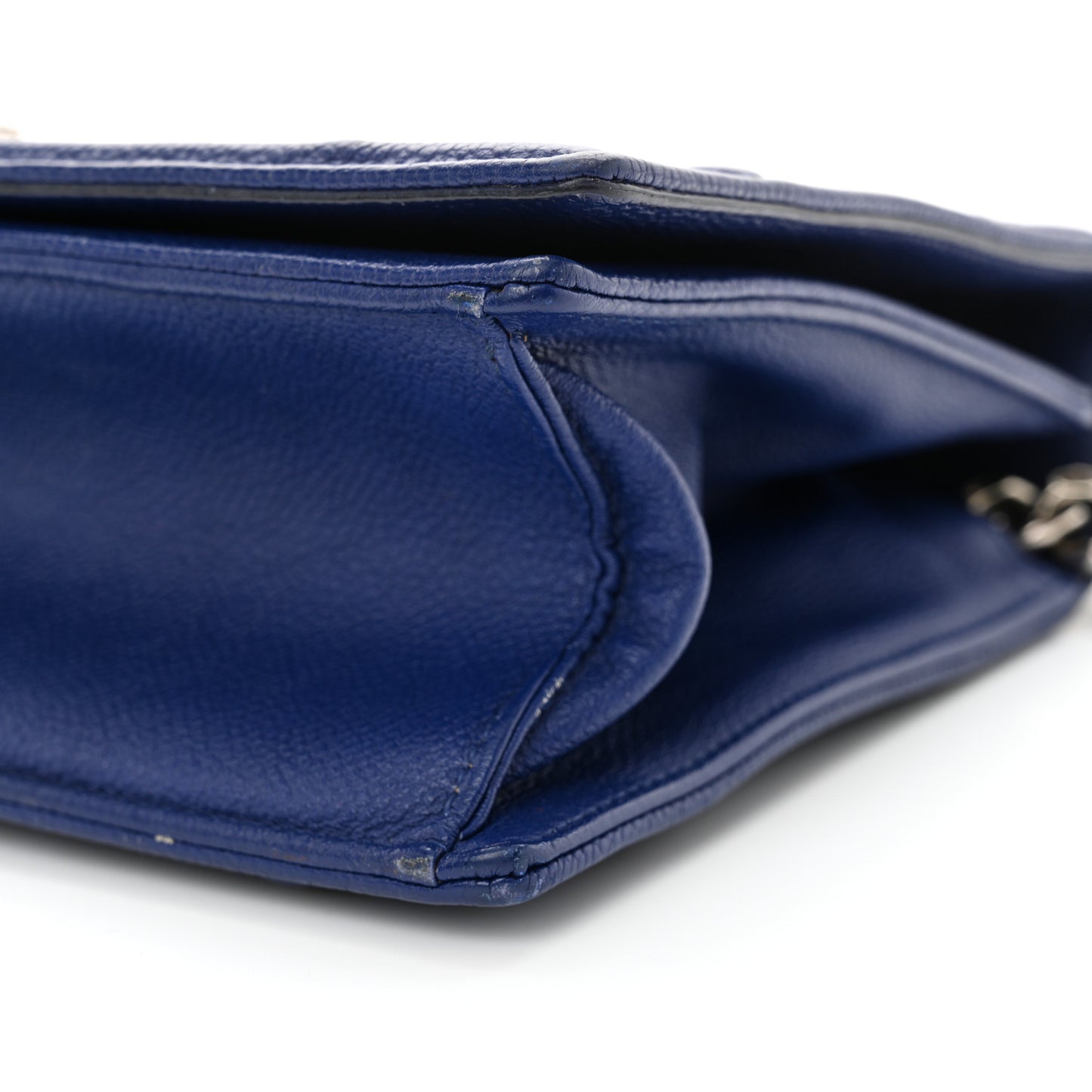 Grained Calfskin Medium Diorama Flap Bag Blue