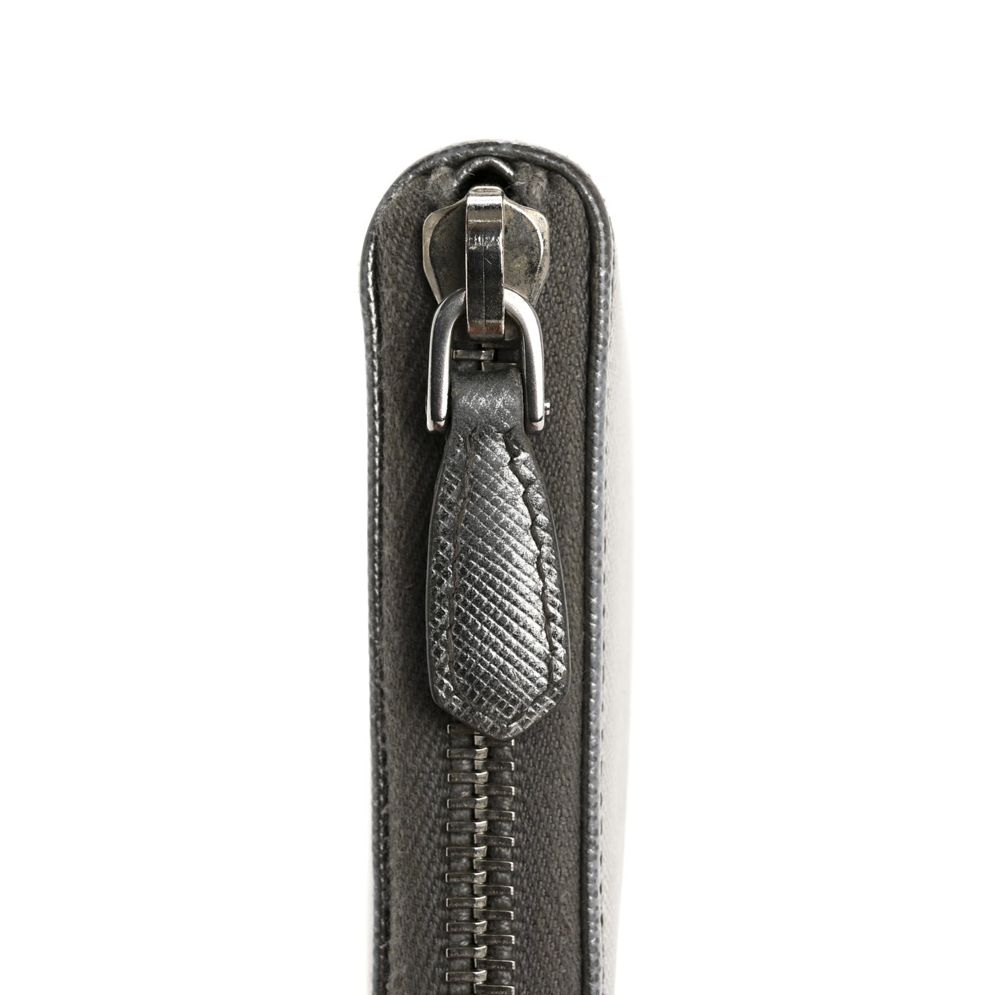 Saffiano Metal Zip Around Wallet Argento