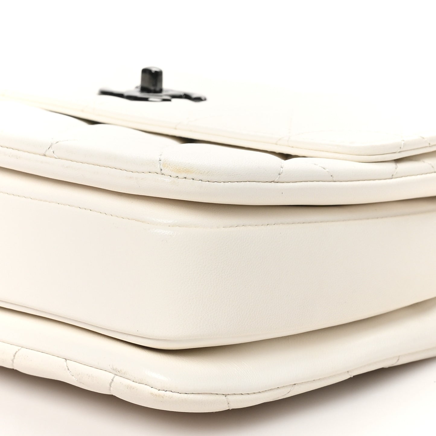 Lambskin Quilted Small Trendy CC Dual Handle Flap Bag White