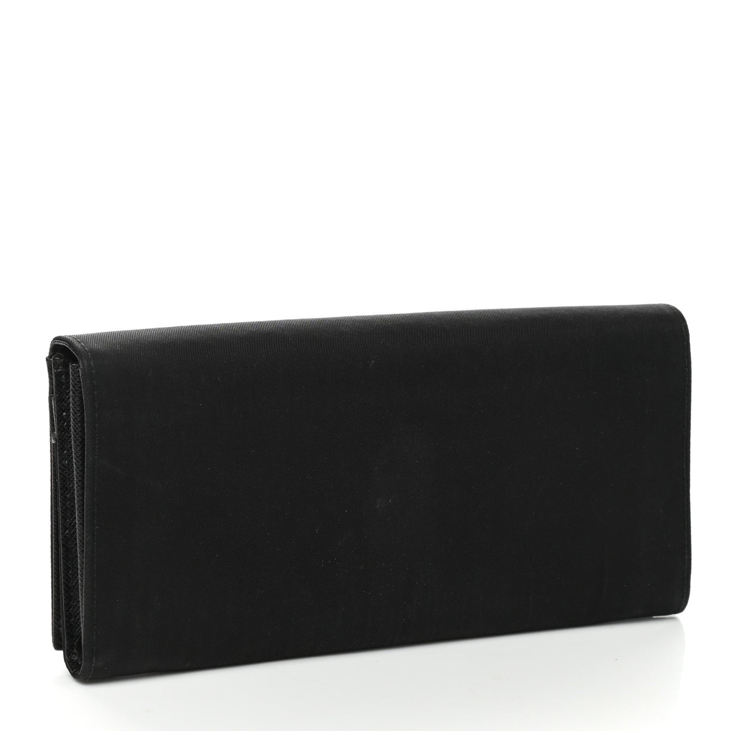 Tessuto Nylon Saffiano Flap Wallet Black