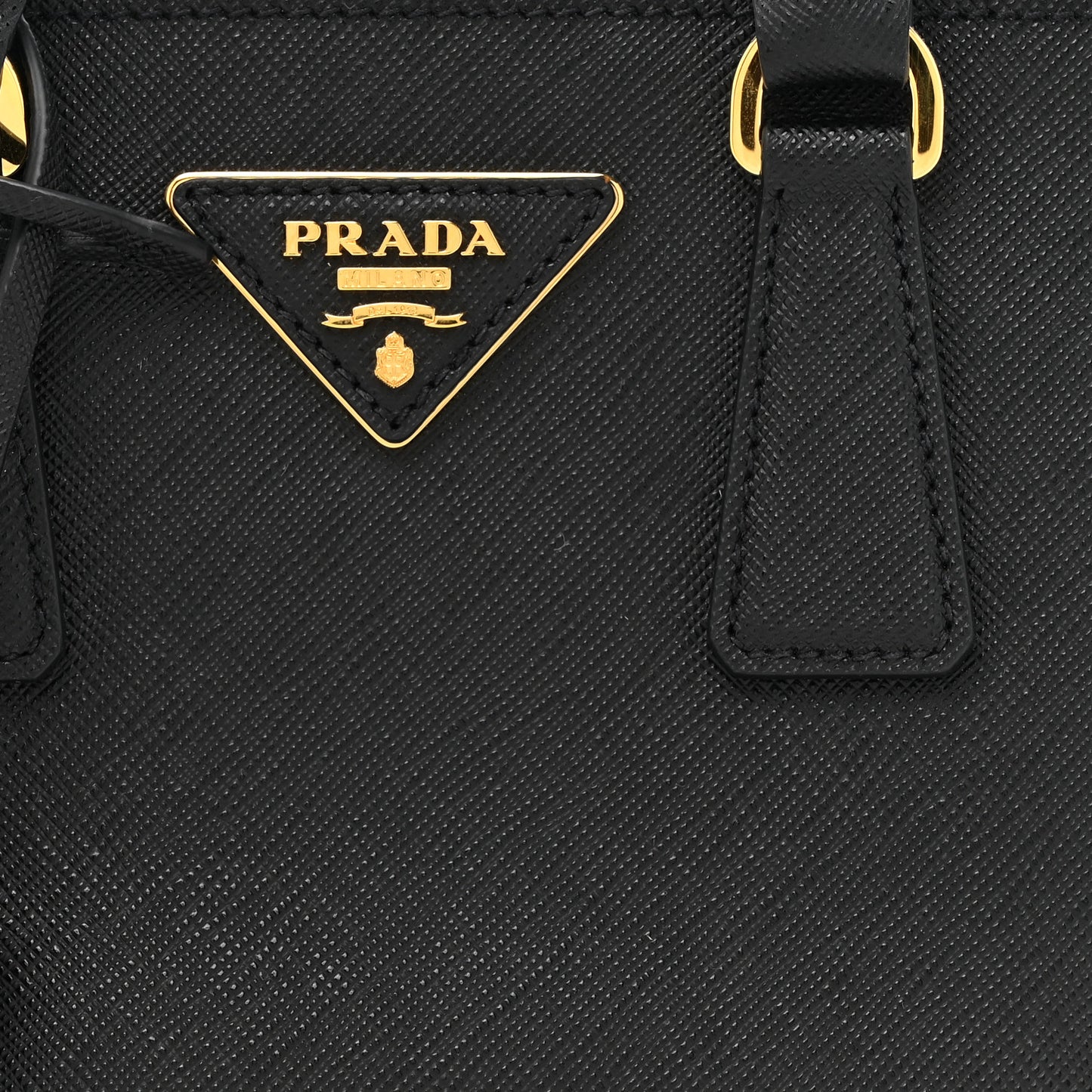 Saffiano Lux Mini Galleria Double Zip Shoulder Tote Black