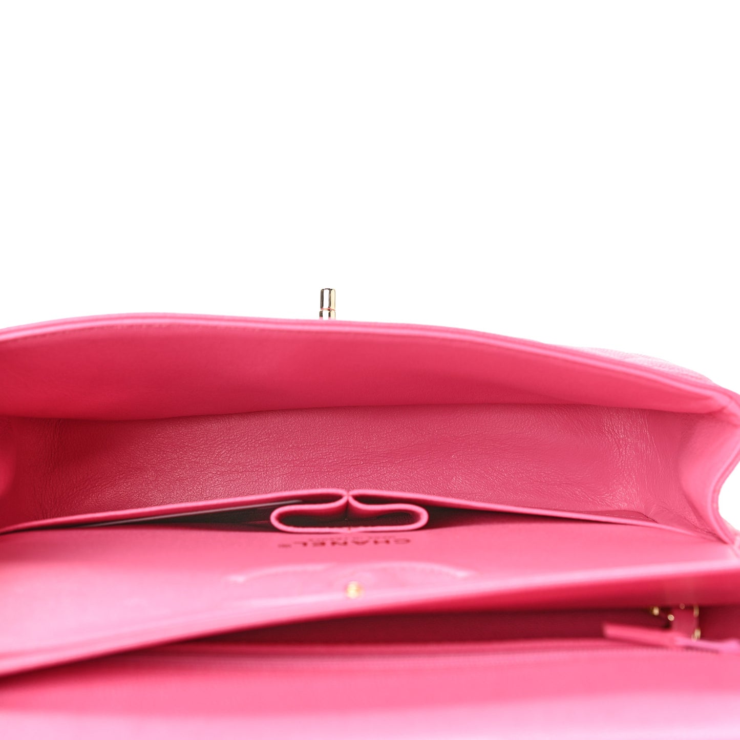 Caviar Quilted Medium Double Flap Pink