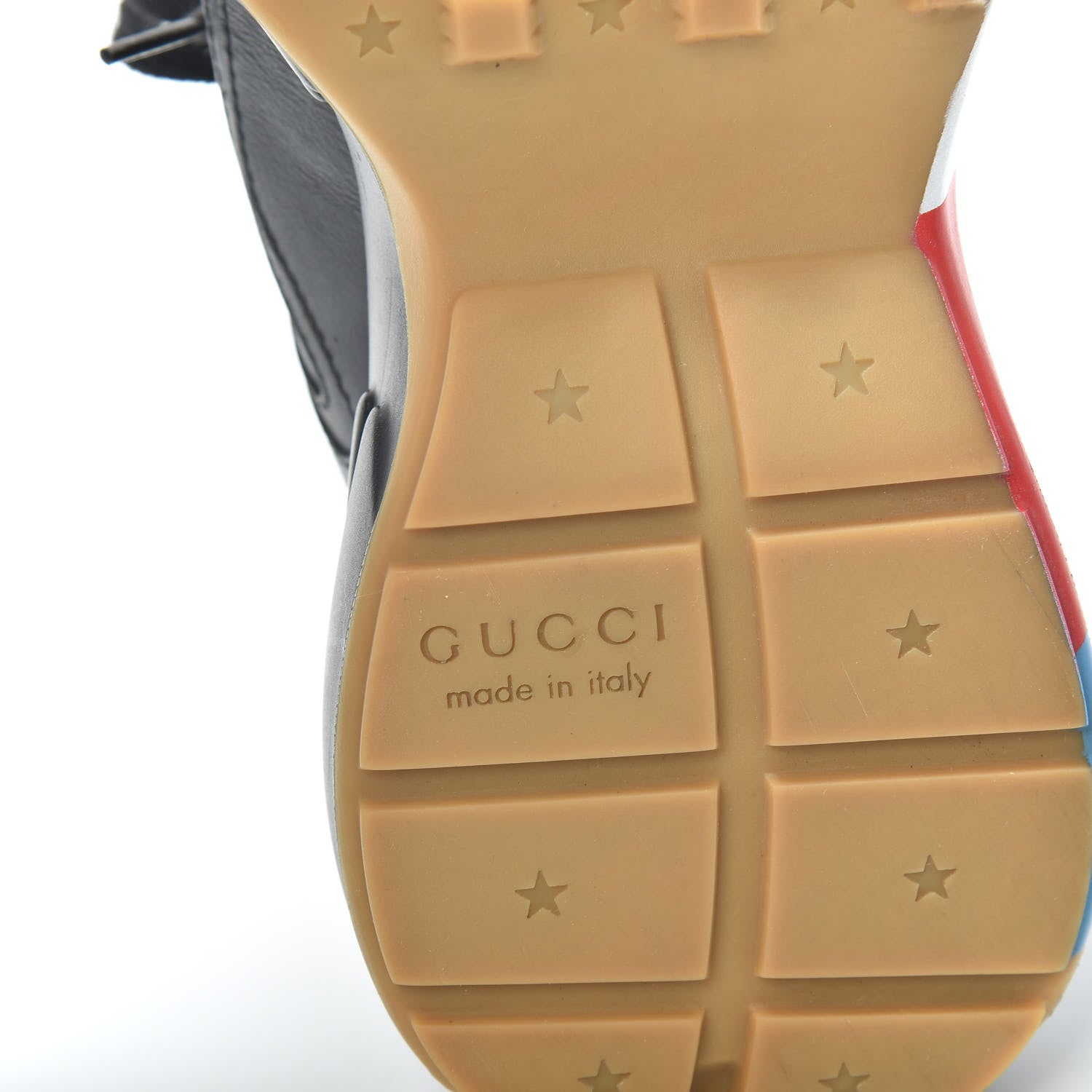 Gucci Calfskin Web Printed Mens Rhyton Sneakers 6 Black 6 of 7
