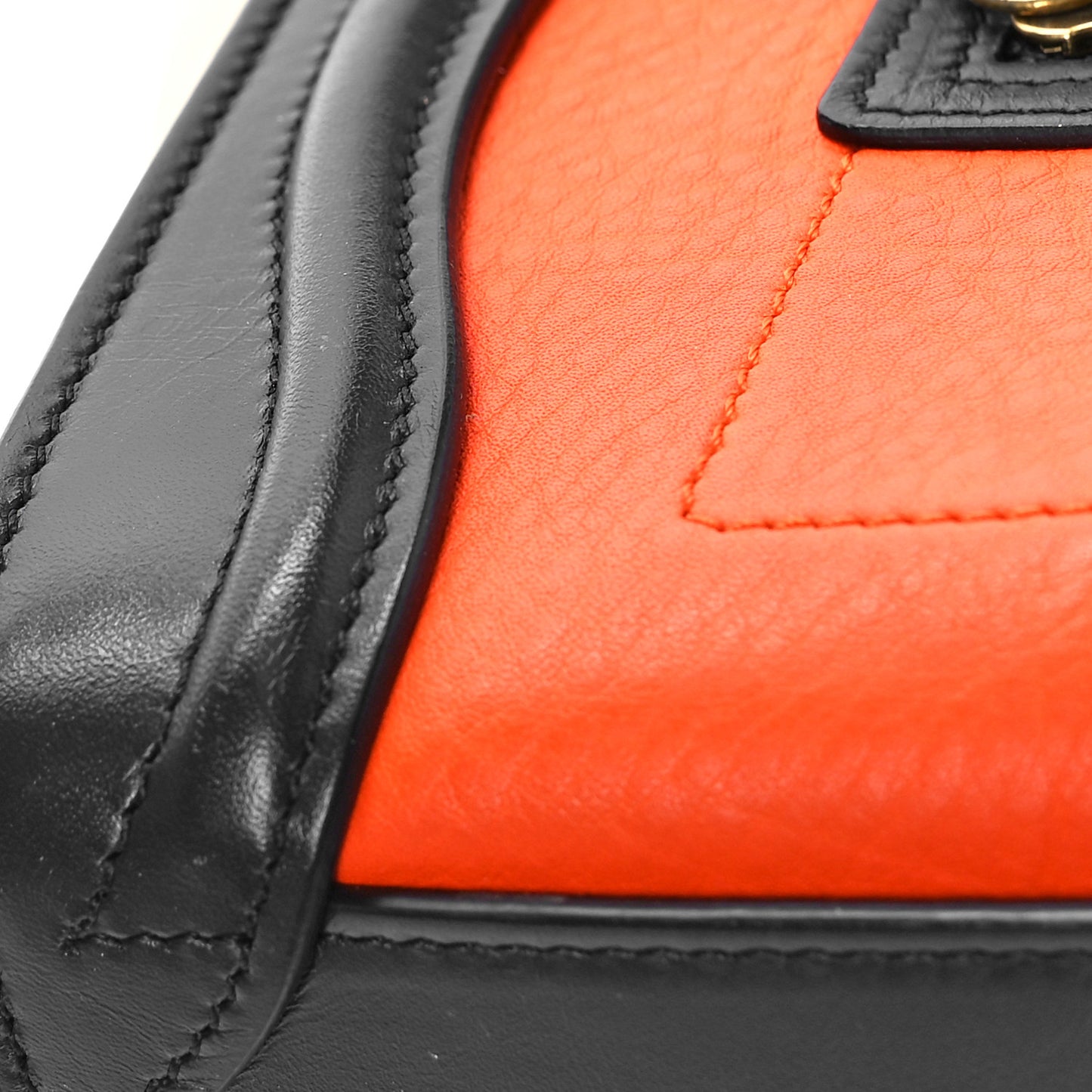 Elephant Calfskin Nano Tri-Color Luggage Bright Orange