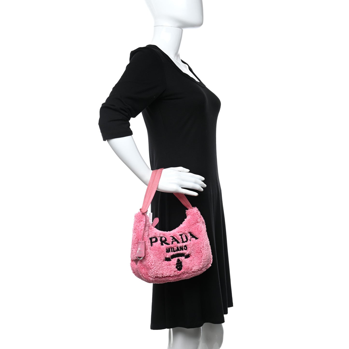 Terry Cloth Mini Re-Edition 2000 Bag Petalo Black