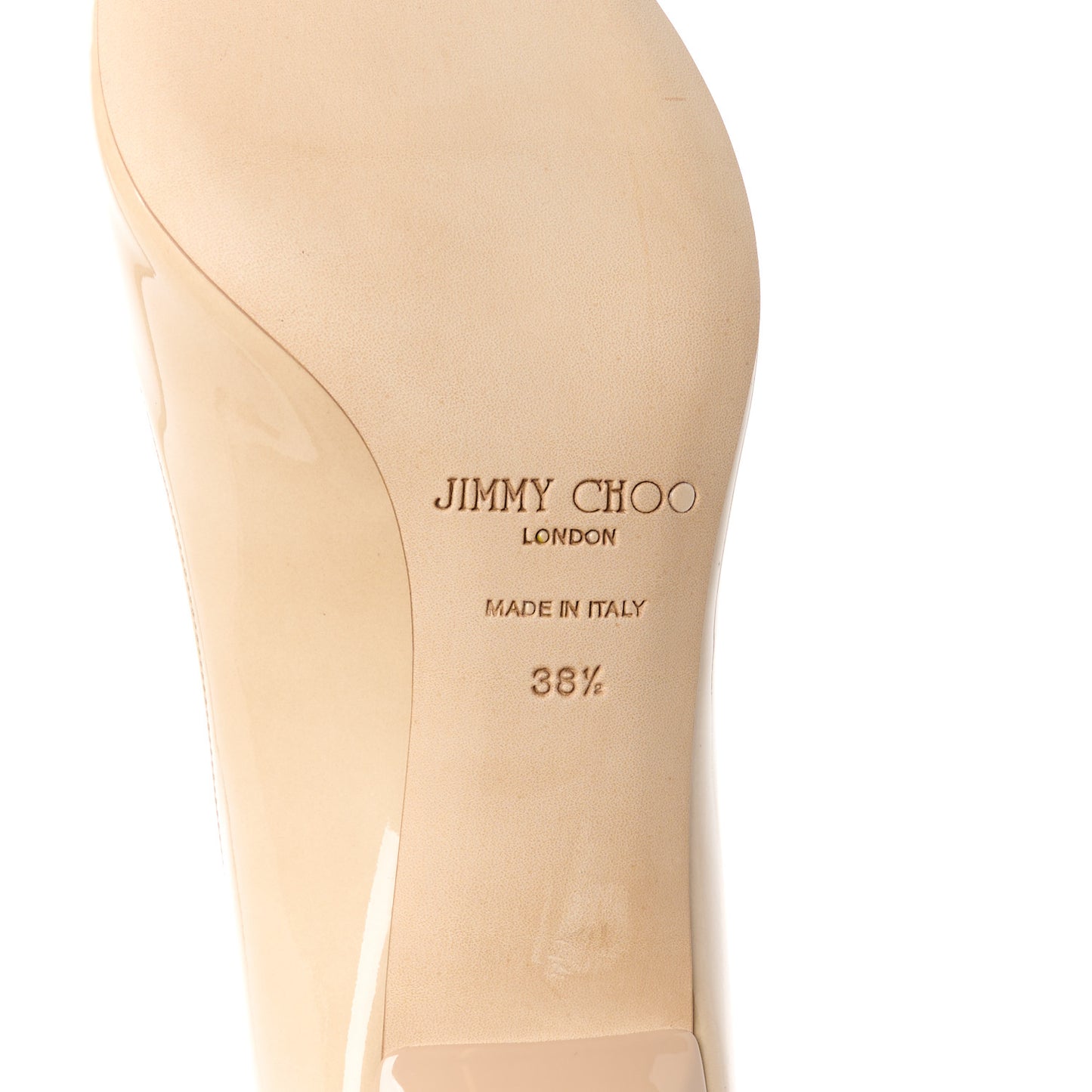 Patent Isabel Peep Toe Pumps 38.5 Nude
