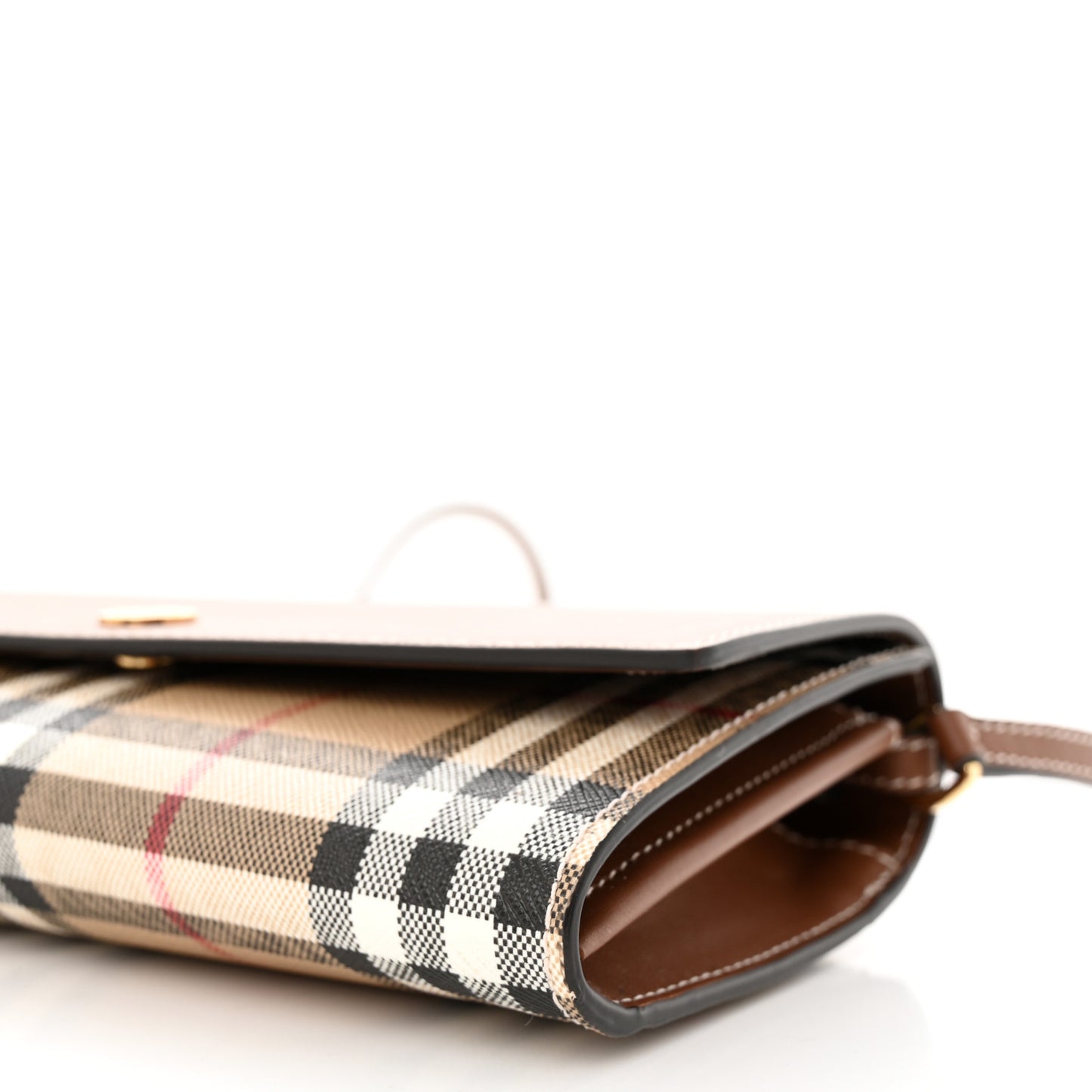 Calfskin Vintage Check Wallet With Detachable Strap Archive Beige Tan