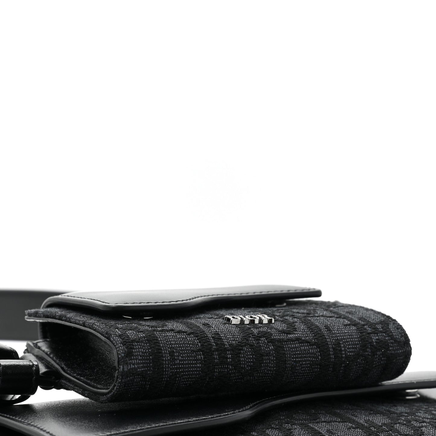 HOMME Oblique Double Saddle Wallet Black