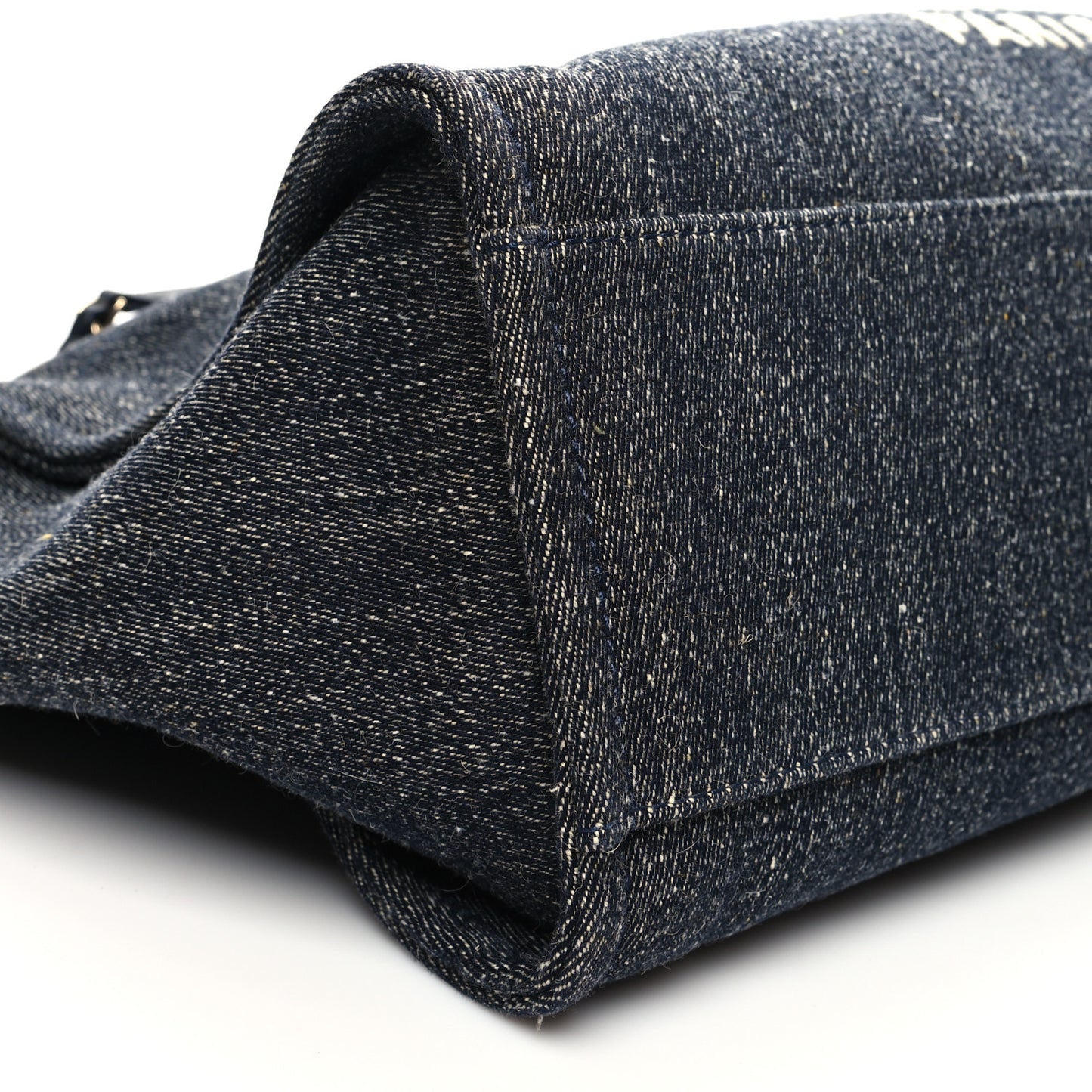 Denim Medium Deauville Tote Dark Blue White