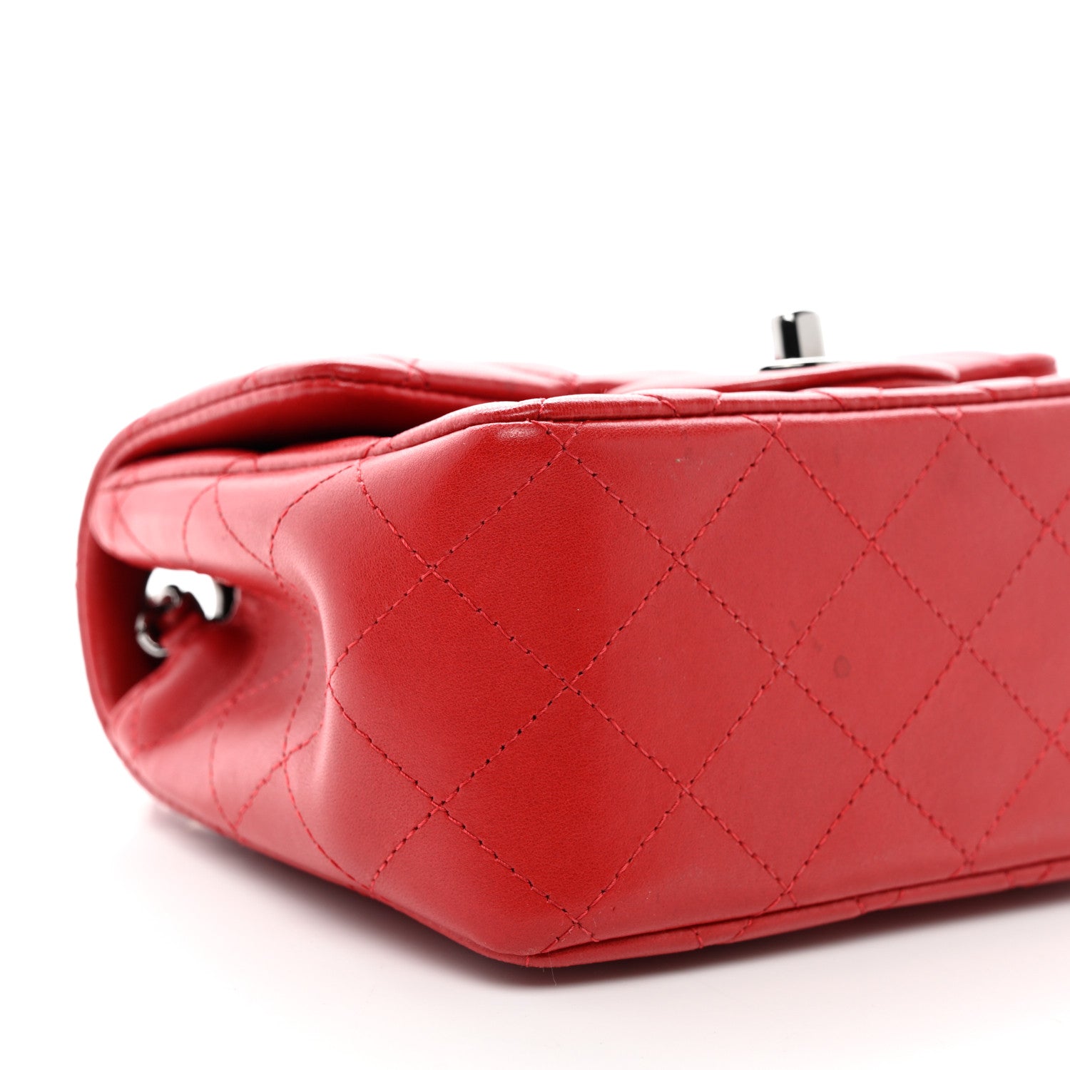 Chanel Lambskin Quilted Mini Square Flap Red 9 of 10