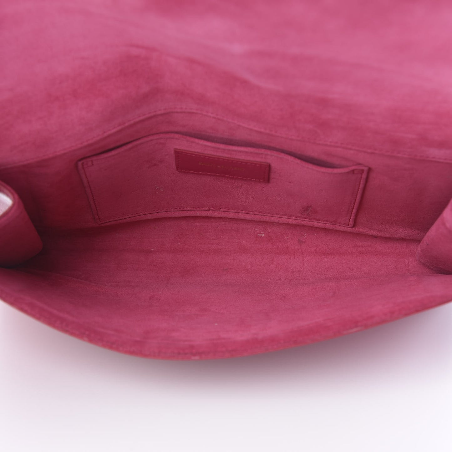 Calfskin Classic Y Ligne Clutch Fuchsia